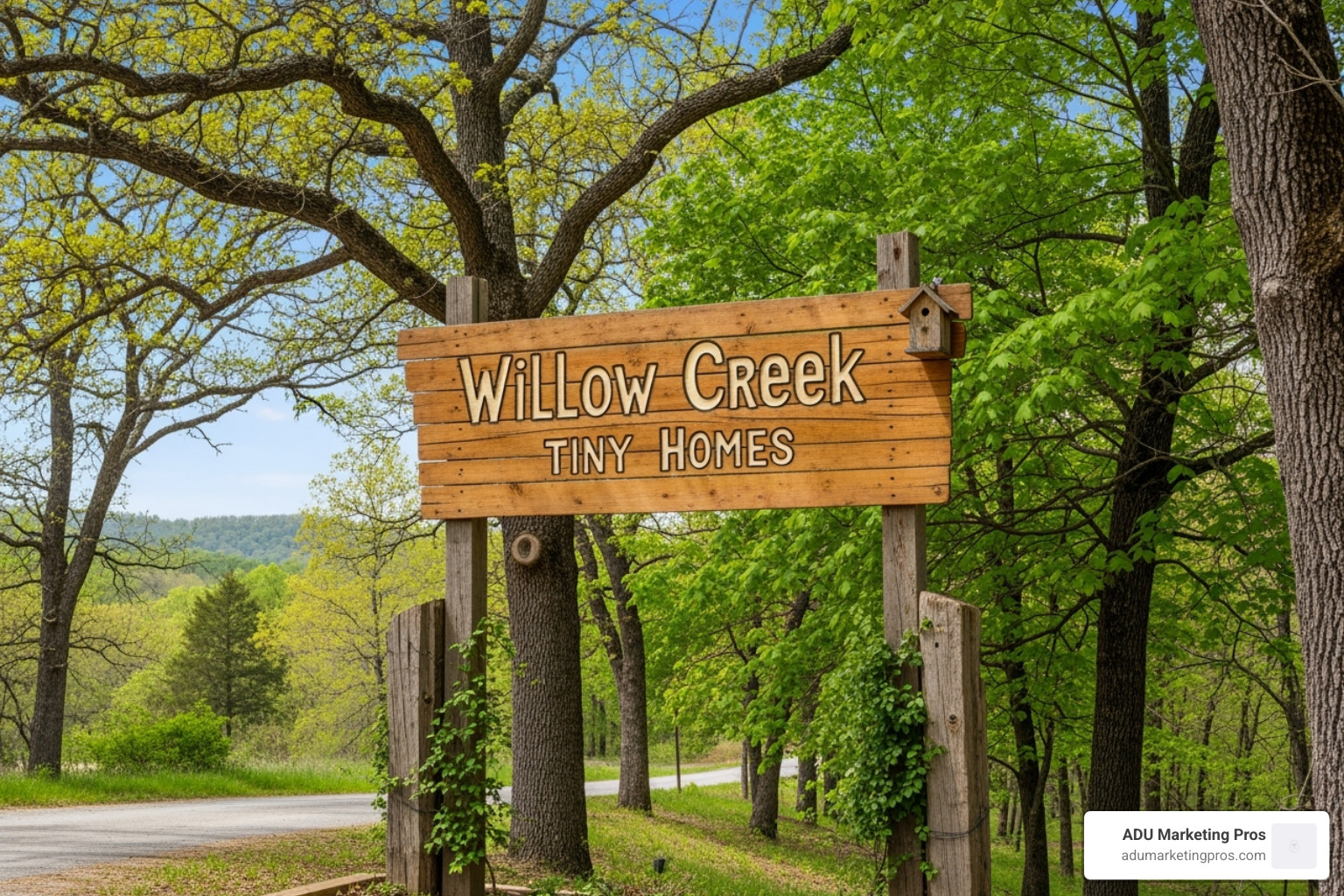 the entrance sign to Park Delta Bay, welcoming visitors to the tiny house community. - bay area tiny house community