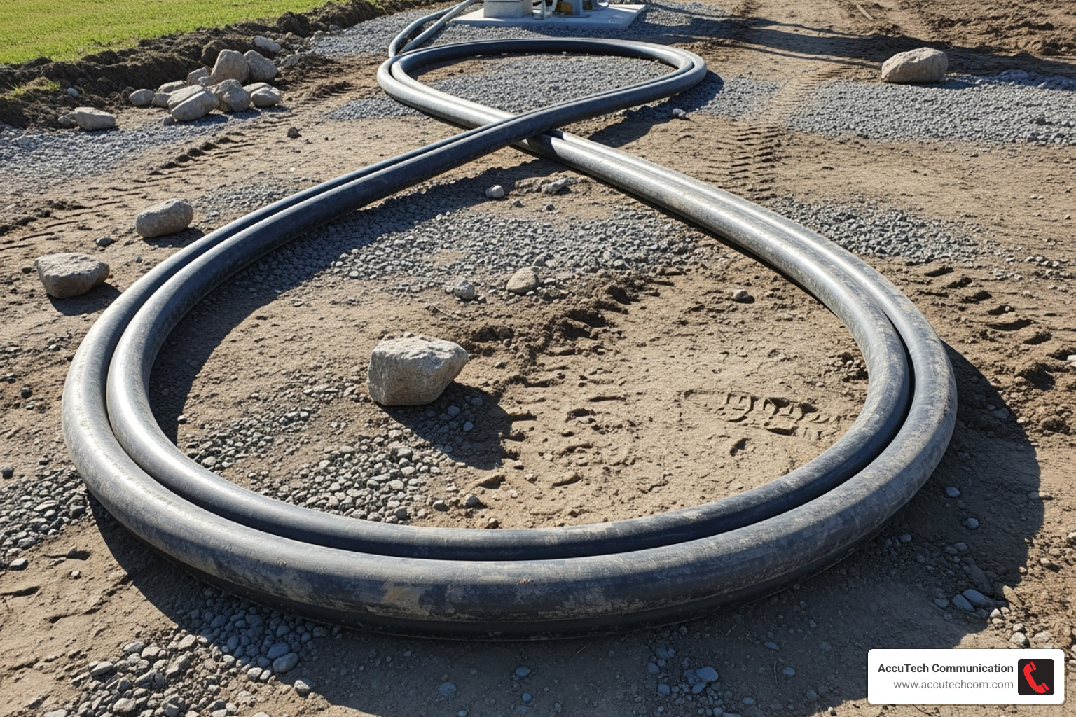 Figure-8 technique for laying cable - Fiber optic cable installation