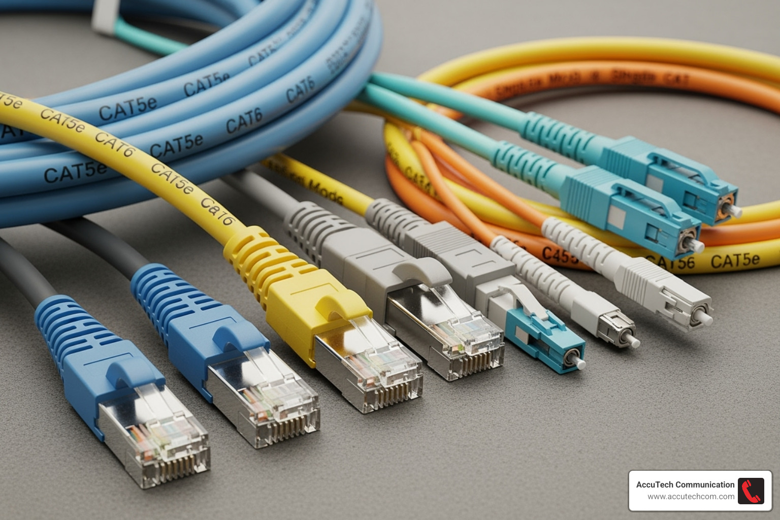 Different types of network cables - Data cabling installation
