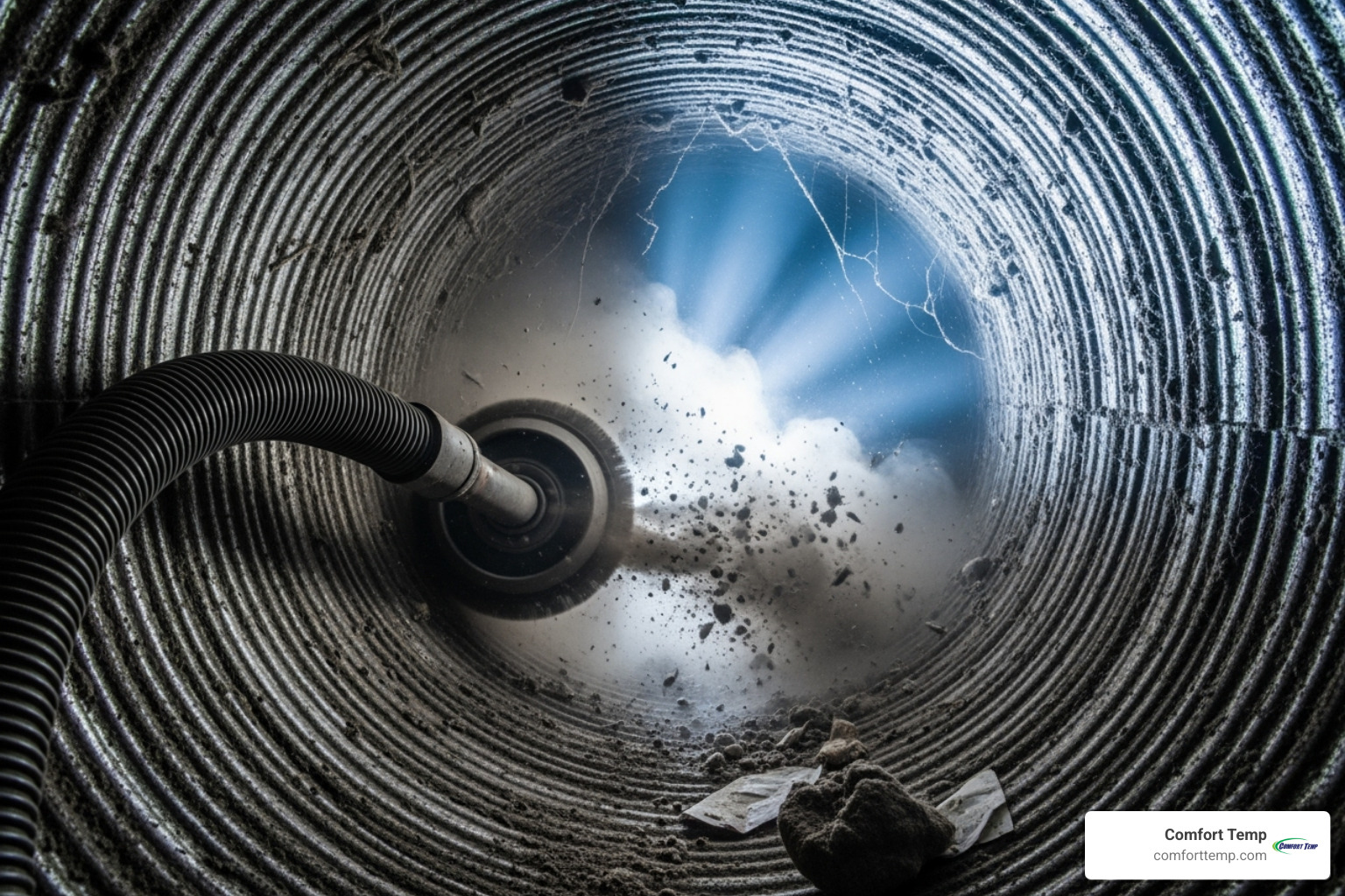 dust and debris being removed from an air duct - duct cleaning companies dust and debris being removed from an air duct - duct cleaning companies