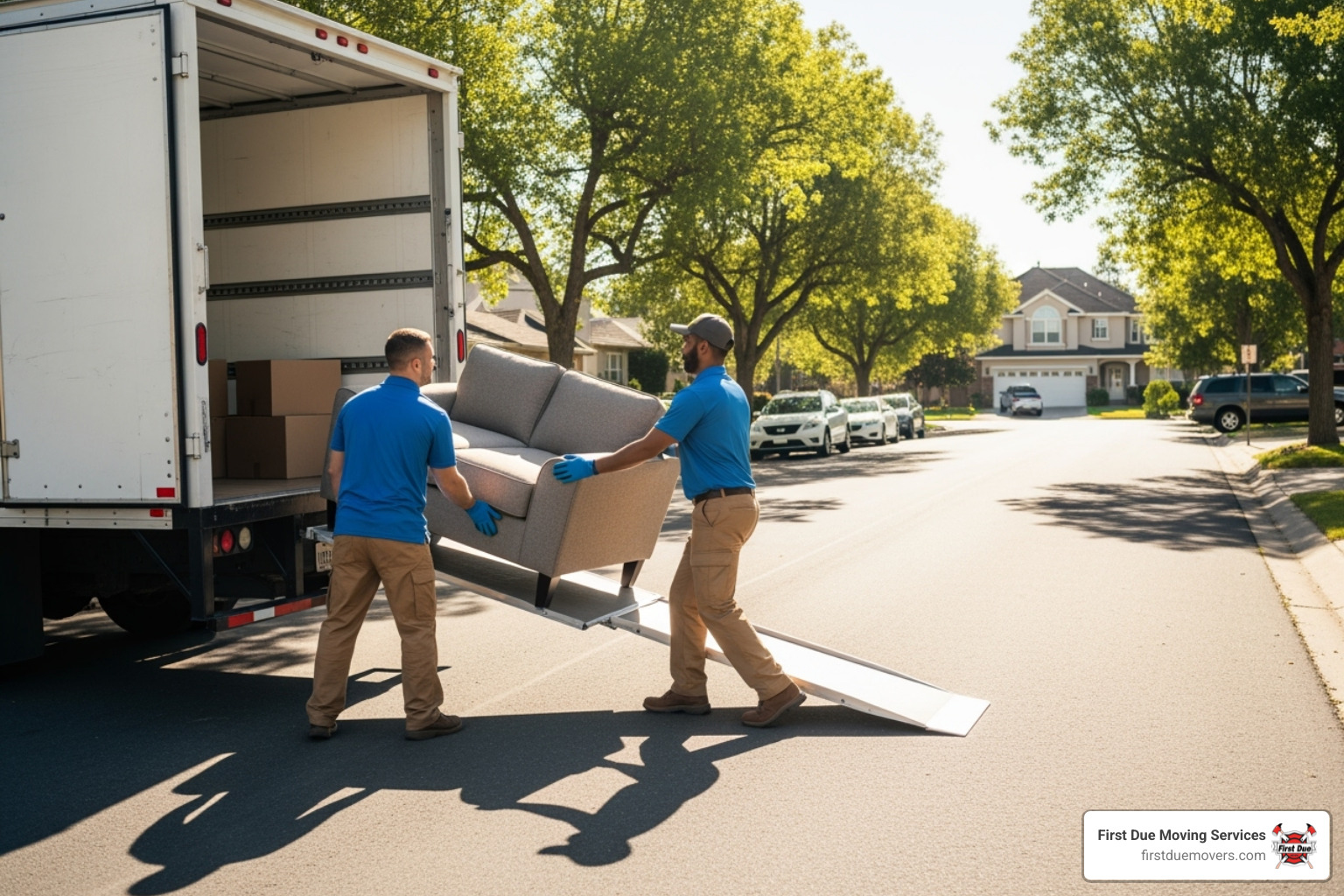 movers carefully loading a truck - moving services kent wa