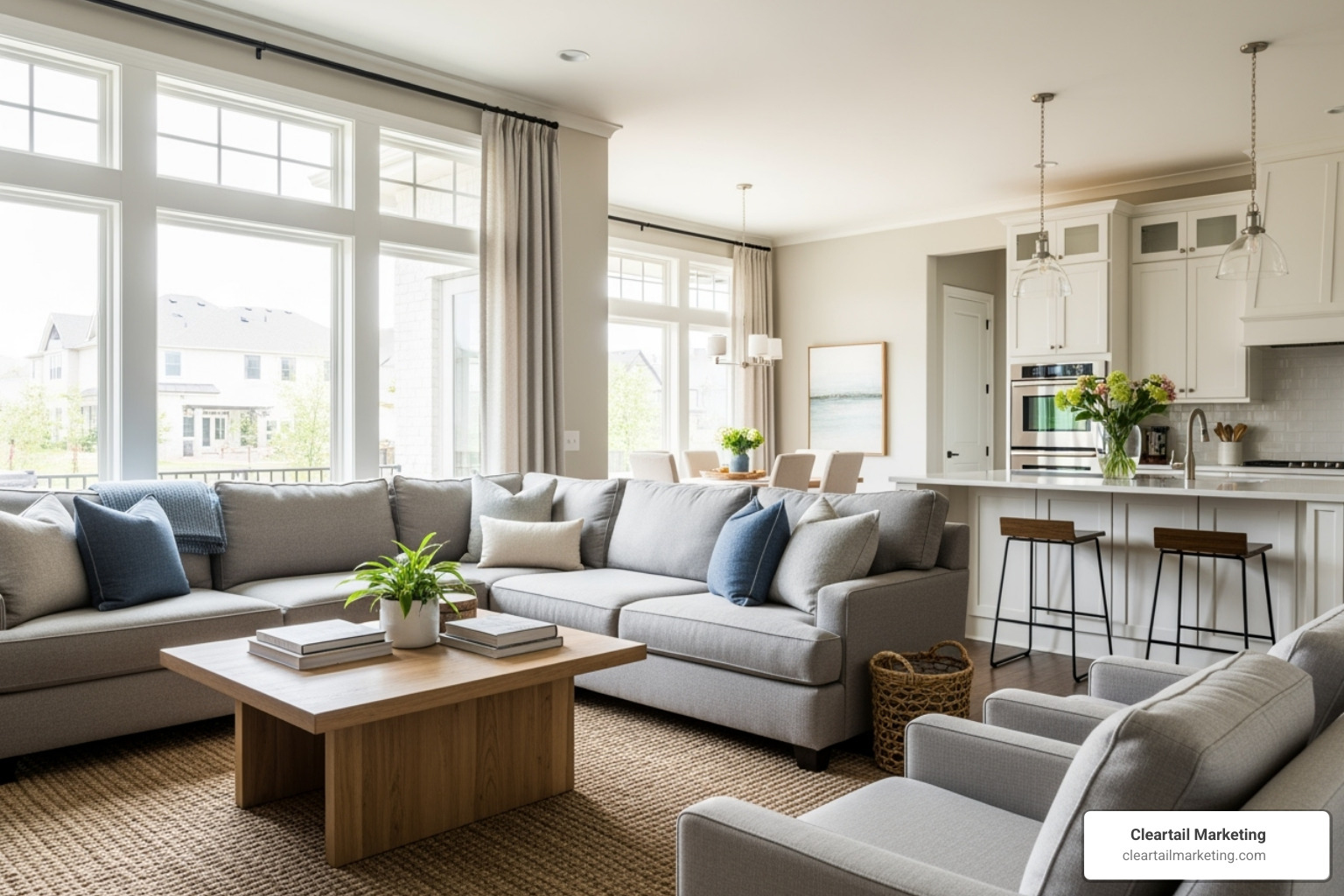 OF A BRIGHT, WELL-STAGED KITCHEN OR LIVING ROOM - FREE REAL ESTATE AD POSTING WEBSITES