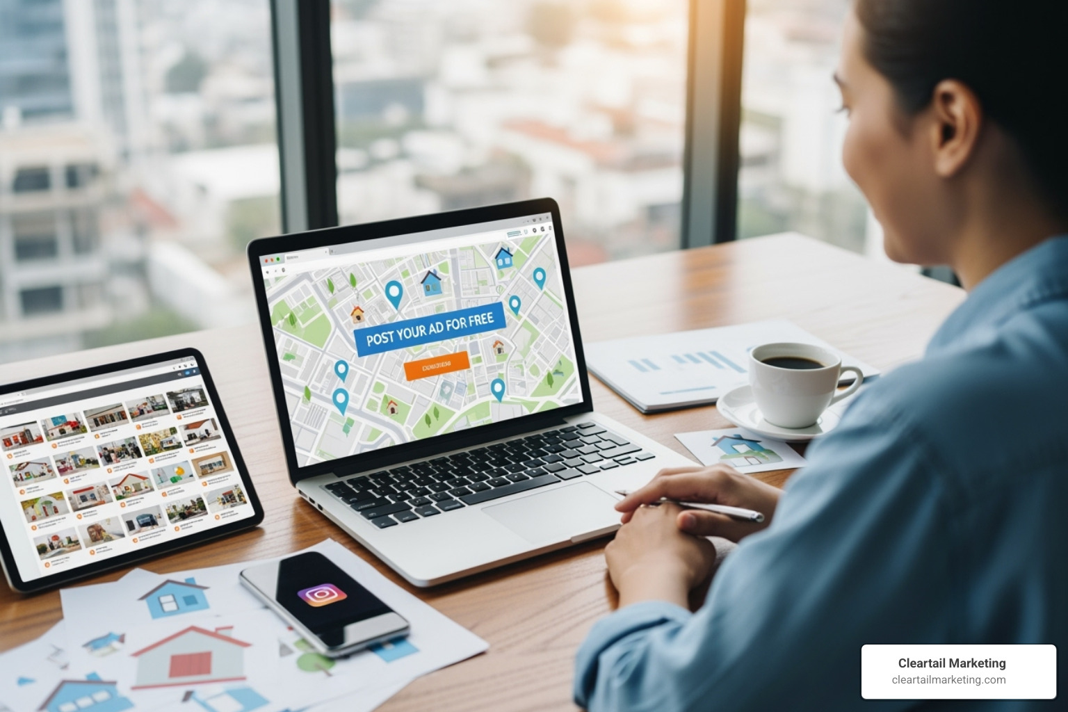 OF A CLASSIFIEDS SECTION ON A LAPTOP SCREEN - FREE REAL ESTATE AD POSTING WEBSITES