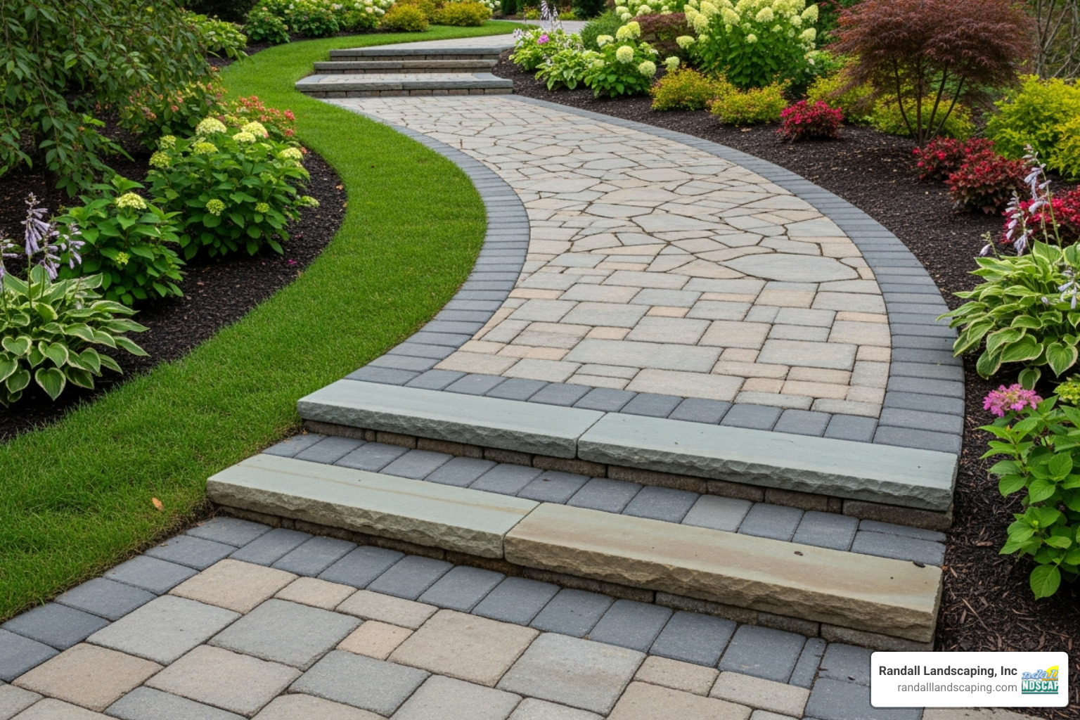 walkway with integrated steps on a slope - walkway installation walkway with integrated steps on a slope - walkway installation