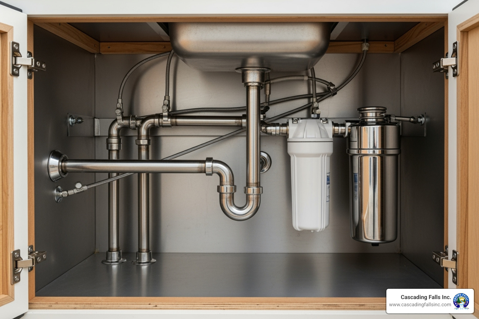 neatly plumbed under-sink area in an outdoor kitchen cabinet - outdoor kitchen sink neatly plumbed under-sink area in an outdoor kitchen cabinet - outdoor kitchen sink