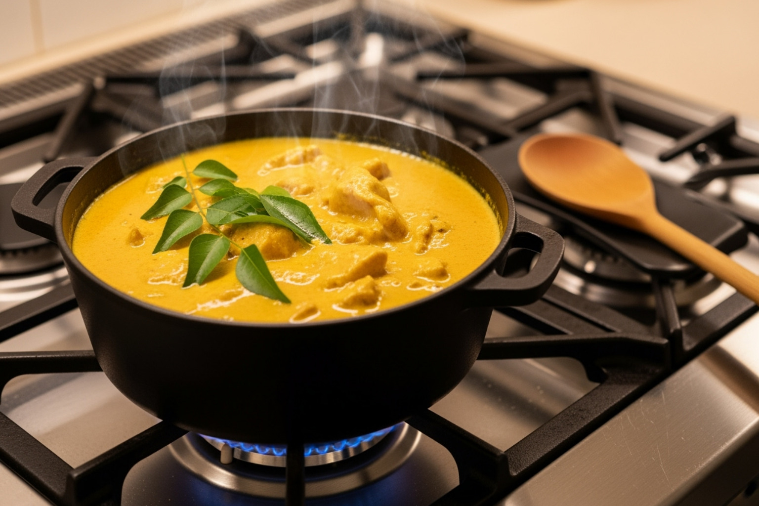 simmering curry with đeman - đeman