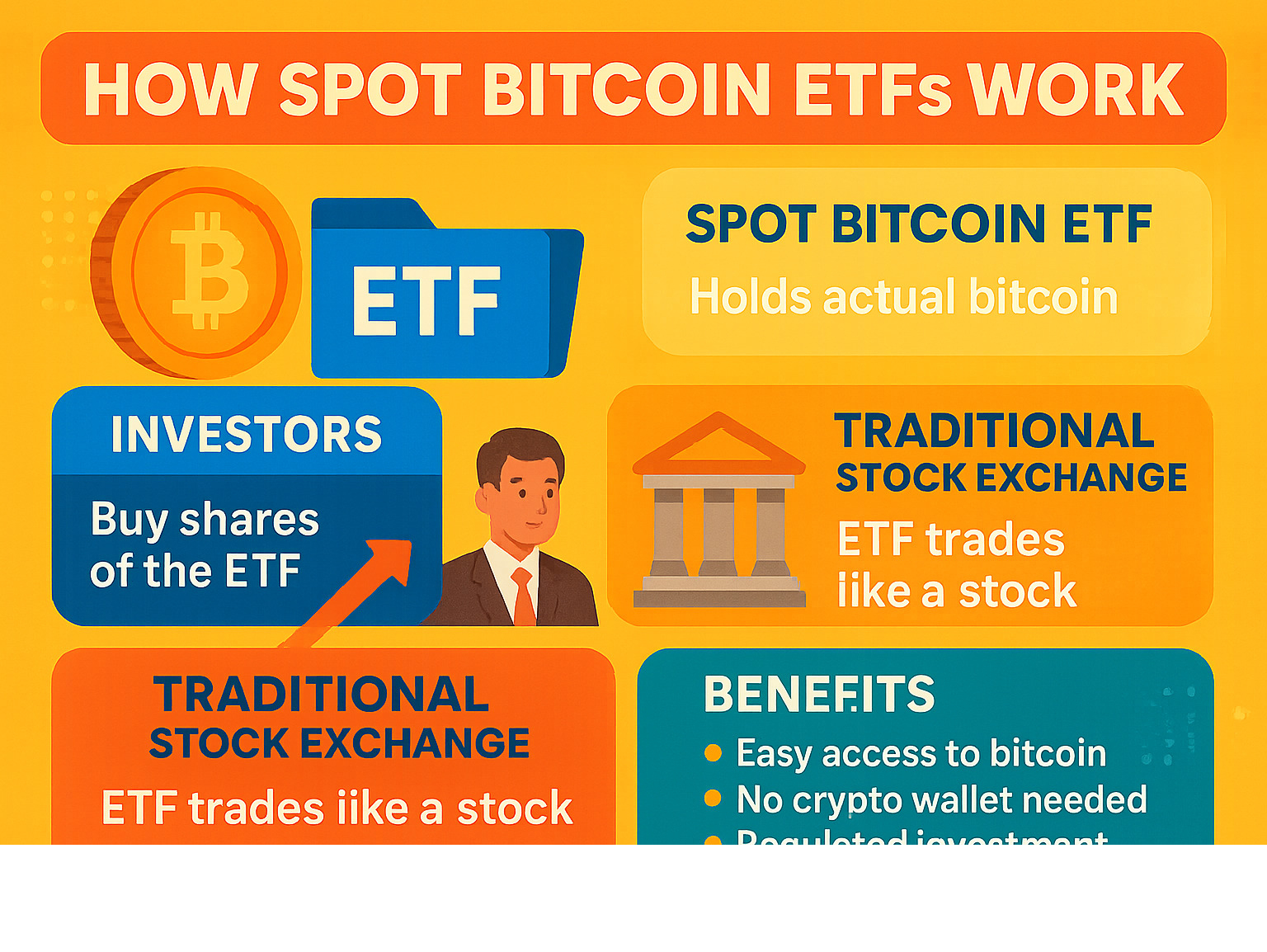 Comprehensive infographic explaining how spot Bitcoin ETFs work - fintechzoom.com bitcoin etf infographic Comprehensive infographic explaining how spot Bitcoin ETFs work - fintechzoom.com bitcoin etf infographic