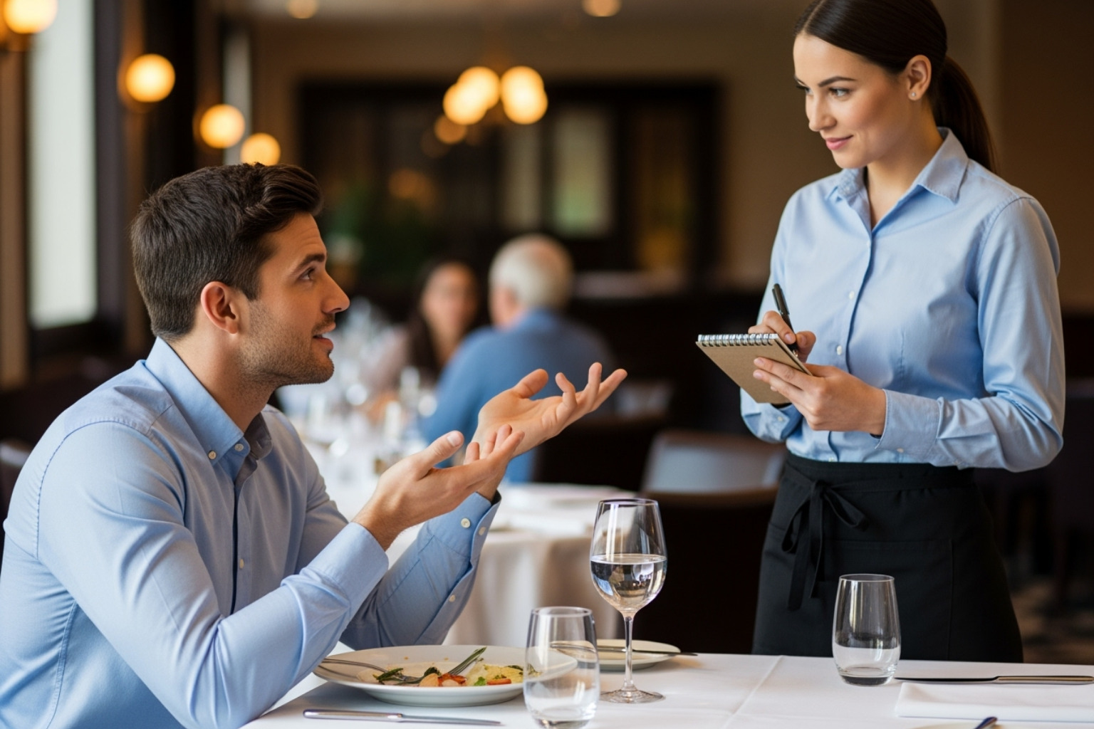 A person making a special request at a restaurant - camyentruoc