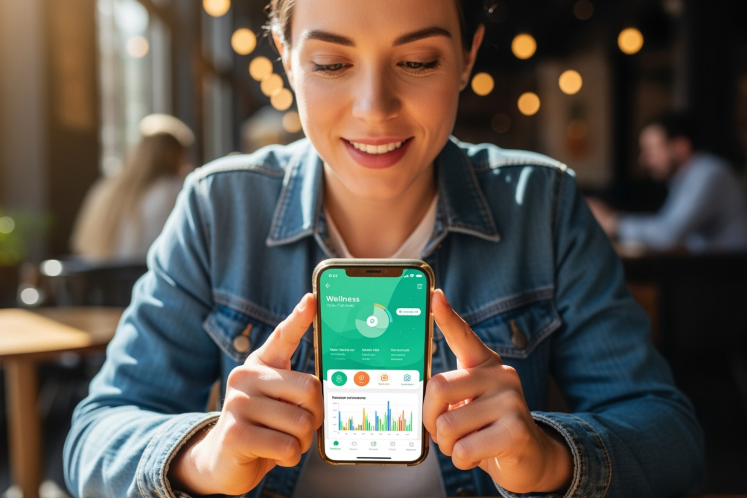 A person smiling while using a wellness app on their phone - riproar tech news A person smiling while using a wellness app on their phone - riproar tech news