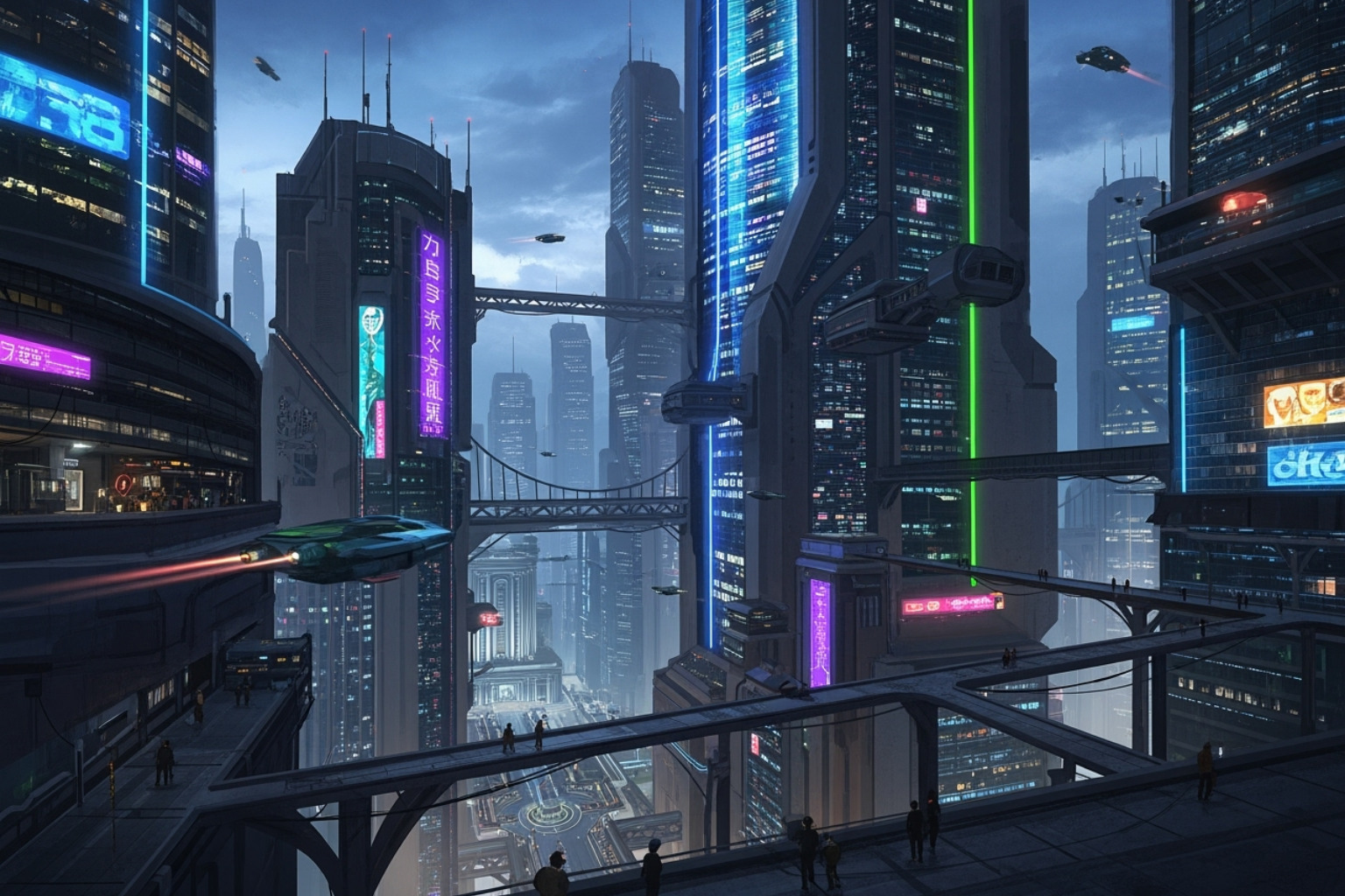 Concept art for a new video game, depicting a futuristic city with glowing neon lights and intricate architecture - the online game event undergrowthgamelin