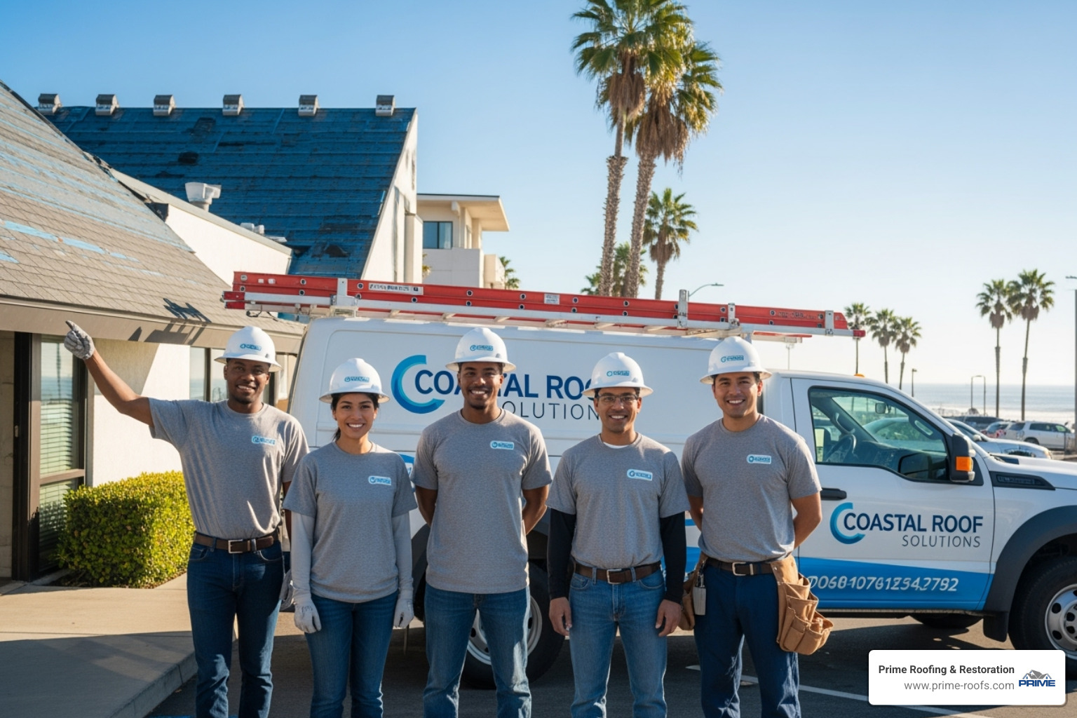 professional and friendly roofing crew with their truck - commercial roofing orange beach al professional and friendly roofing crew with their truck - commercial roofing orange beach al