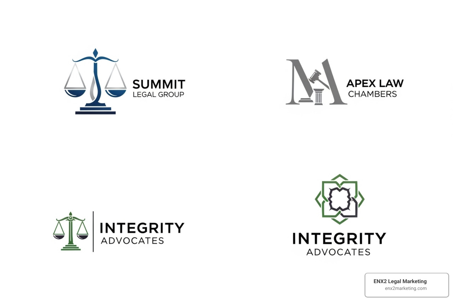 image showcasing 3-4 minimalist and modern law firm logos - best law firm logos