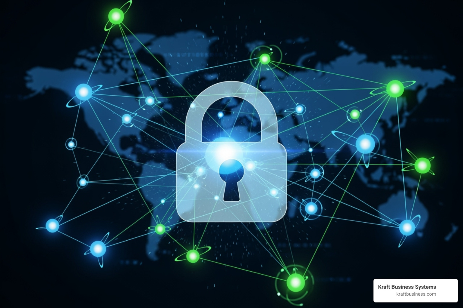 Lock icon superimposed on a network diagram - office voip phone installation