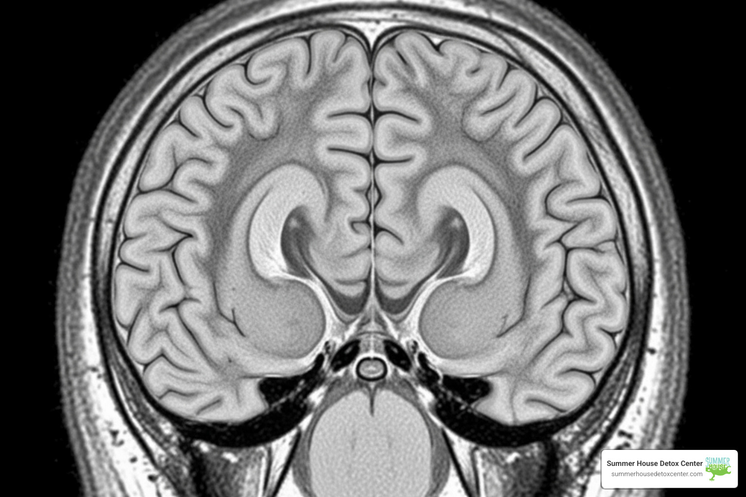 Brain scan showing alcohol's effects - alcohol detox for women
