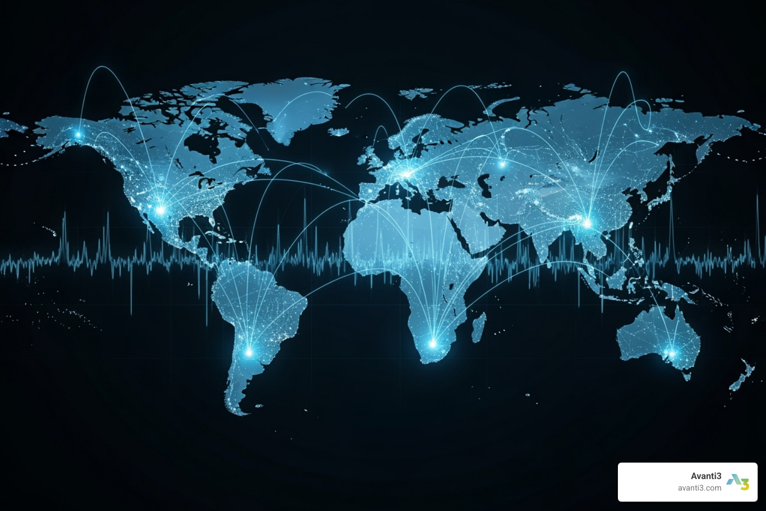 World map with glowing connection lines representing global transactions - Web3 payment solutions