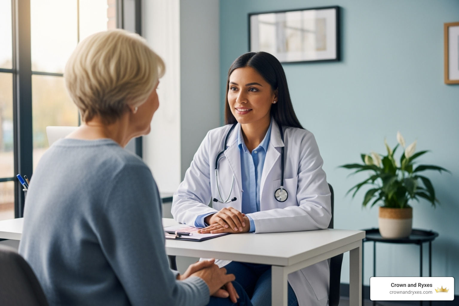 Healthcare professional talking with a patient in a friendly setting - Sexual health services Healthcare professional talking with a patient in a friendly setting - Sexual health services