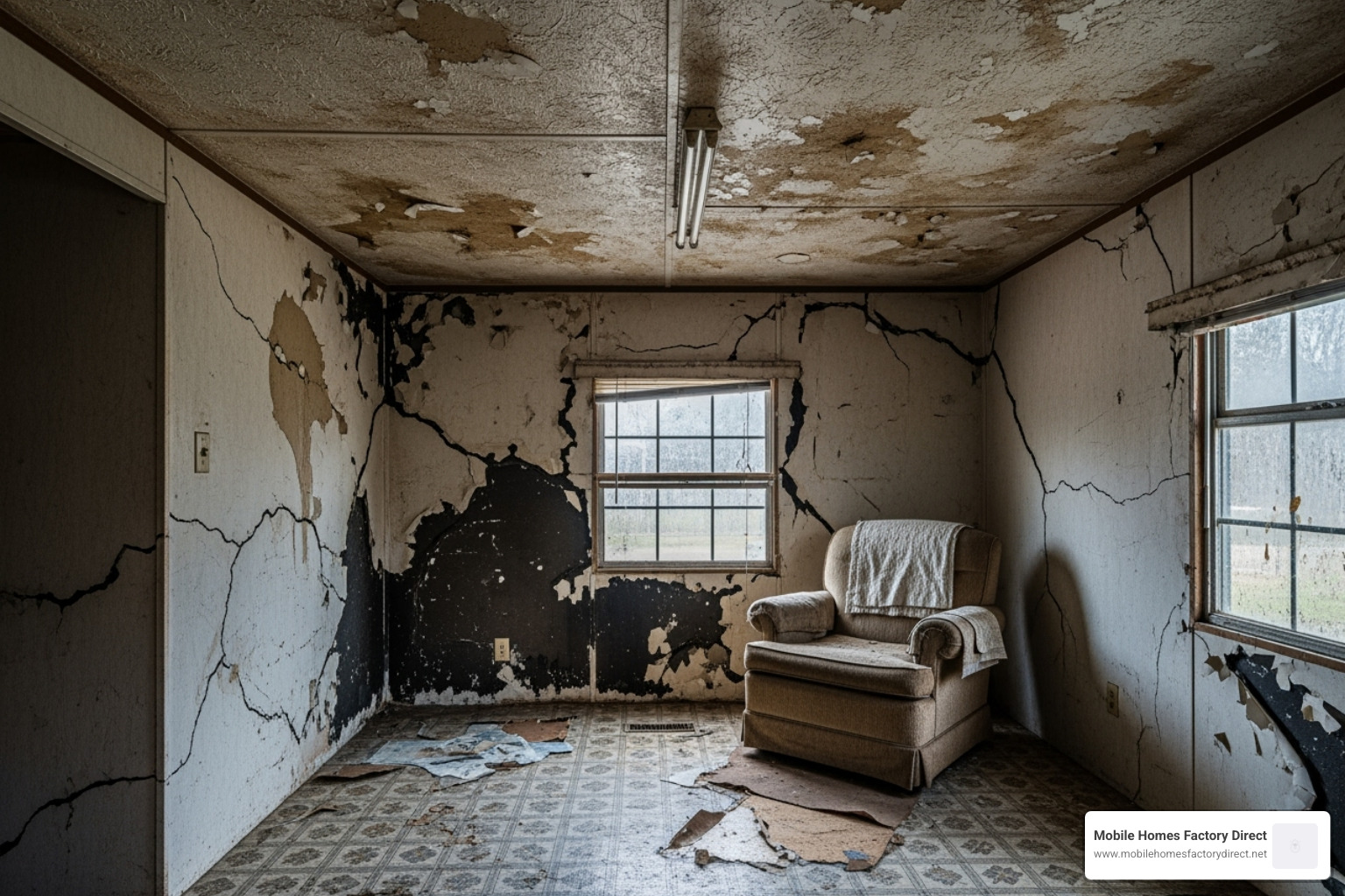 Image of a mobile home interior showing signs of wear - repossessed single wide mobile homes