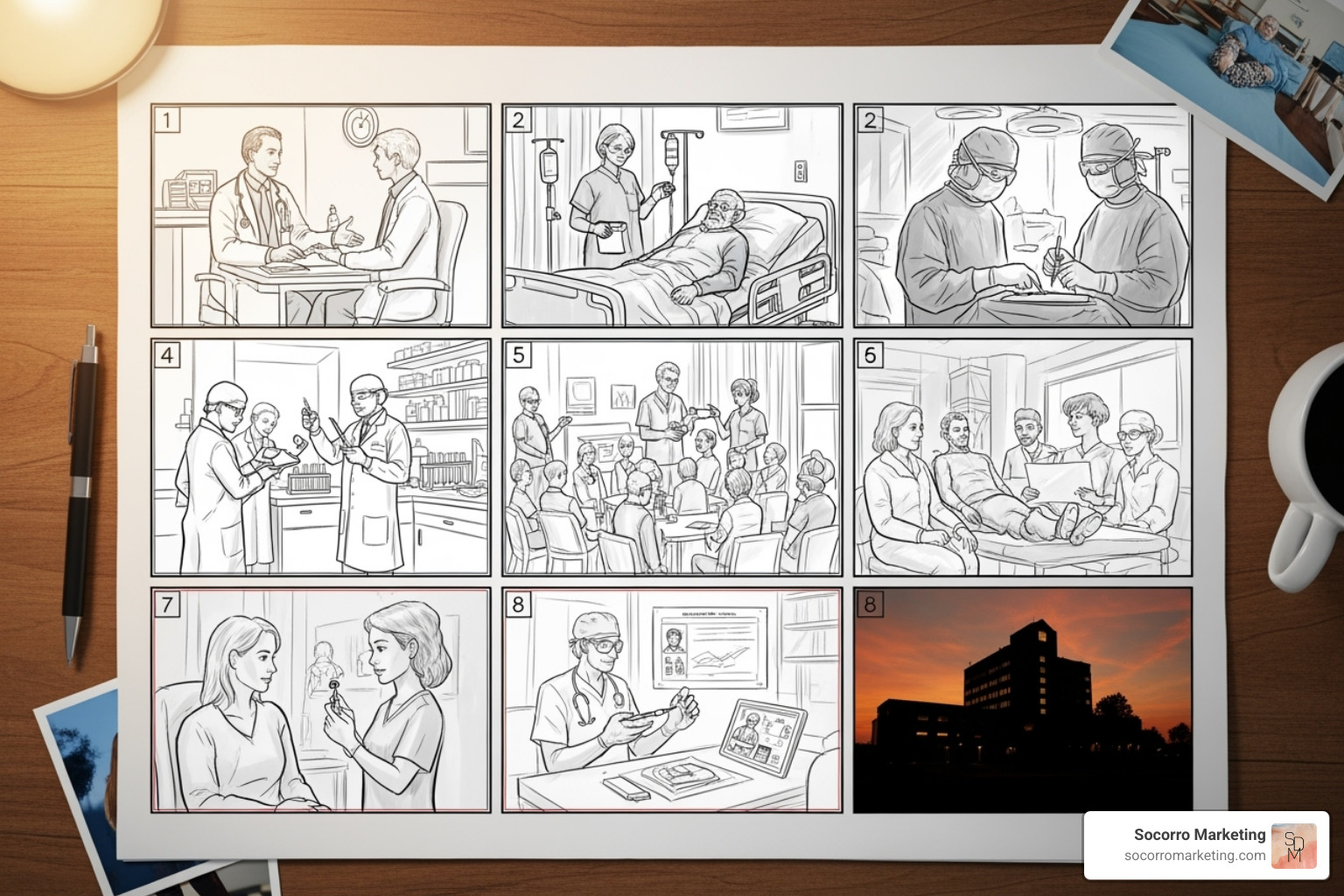of a storyboard for a healthcare video - medical marketing videos