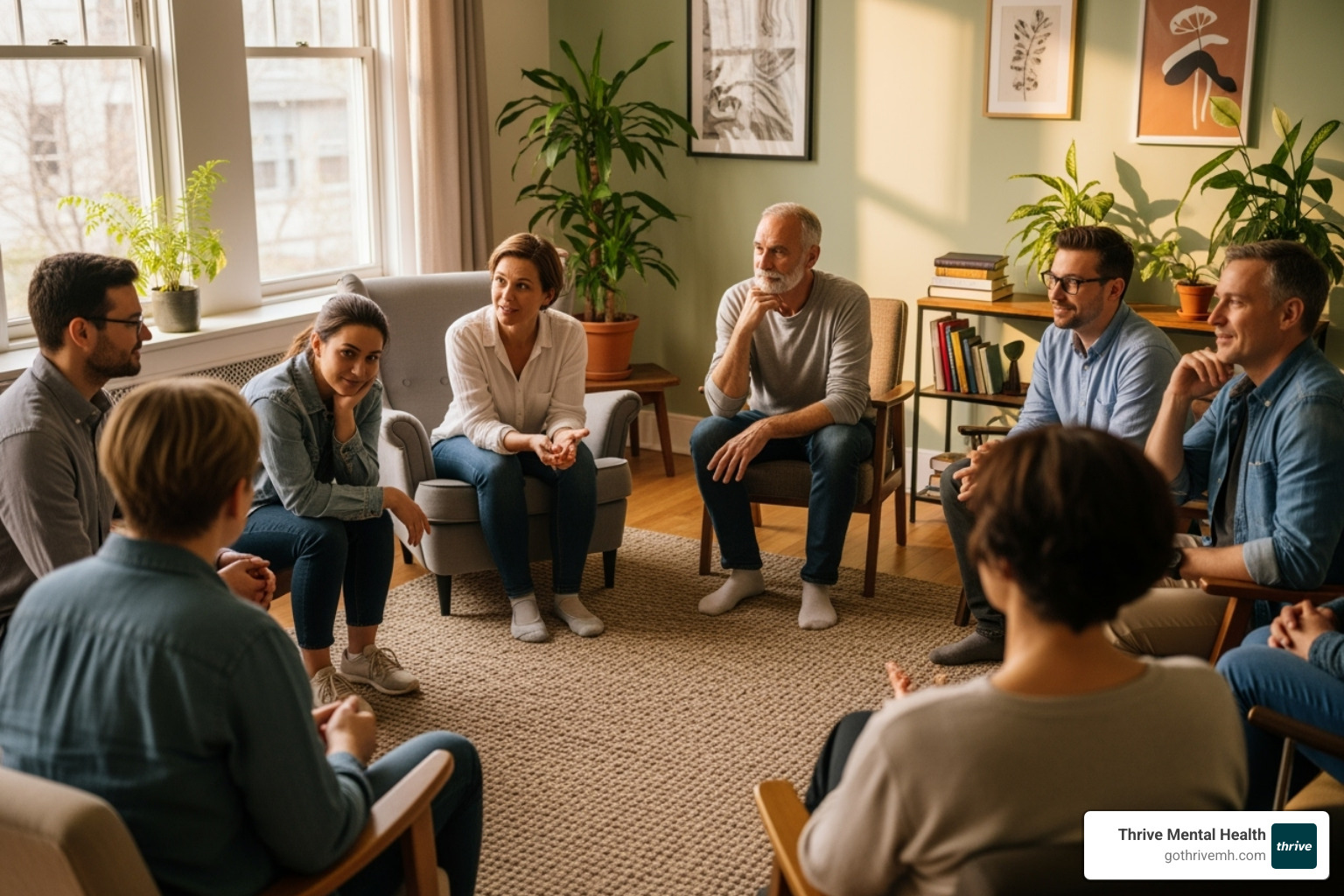 a support group meeting - PTSD mental health services
