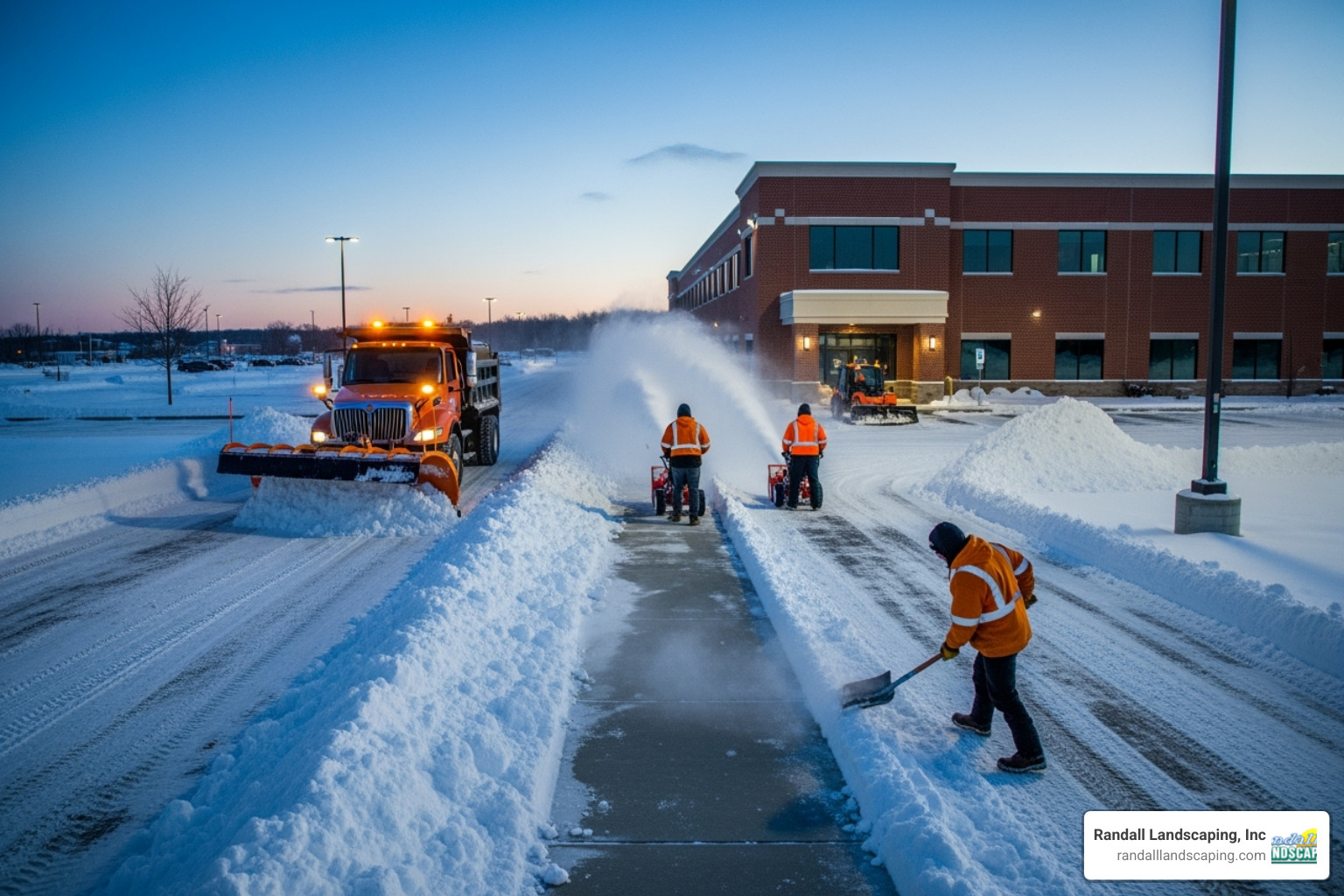 professional snow removal crew - snow plowing and salting near me