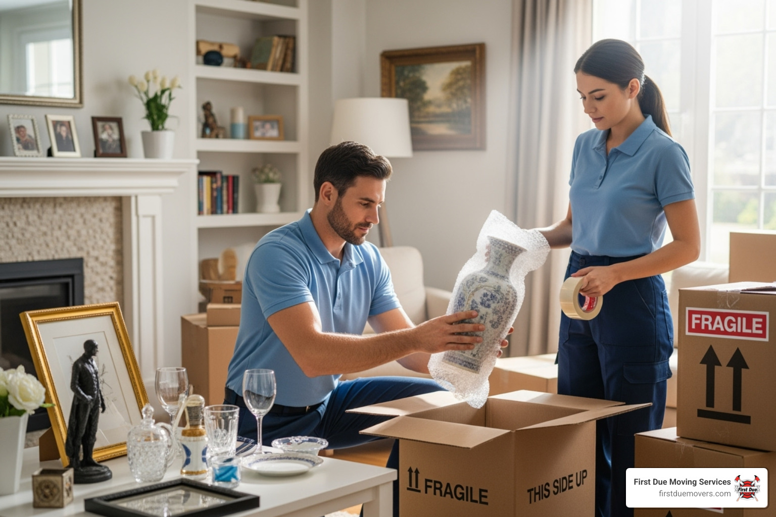 movers carefully packing fragile items - Long distance movers Kirkland movers carefully packing fragile items - Long distance movers Kirkland
