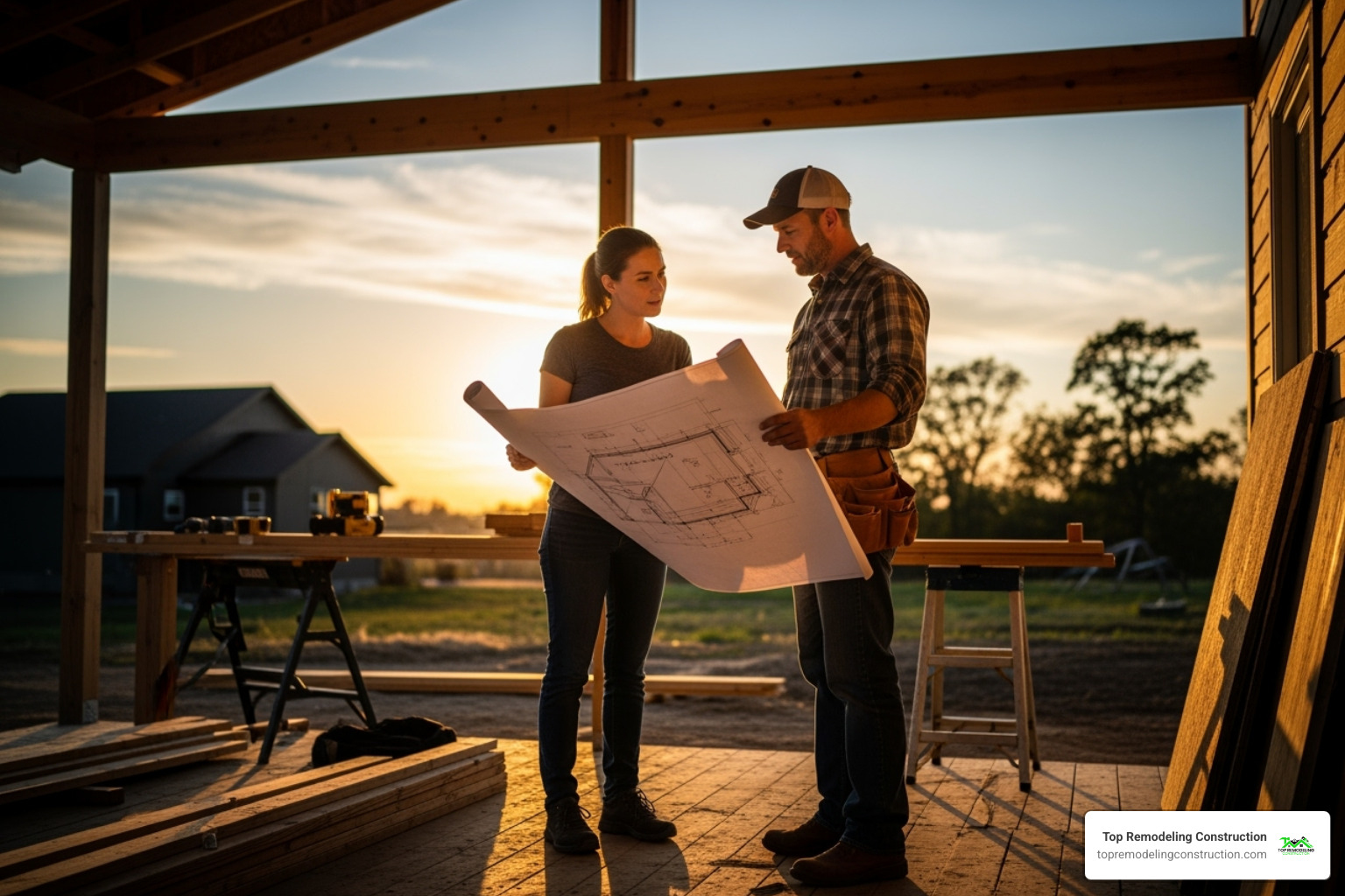 a homeowner reviewing porch design plans with a contractor - covered porch remodel a homeowner reviewing porch design plans with a contractor - covered porch remodel