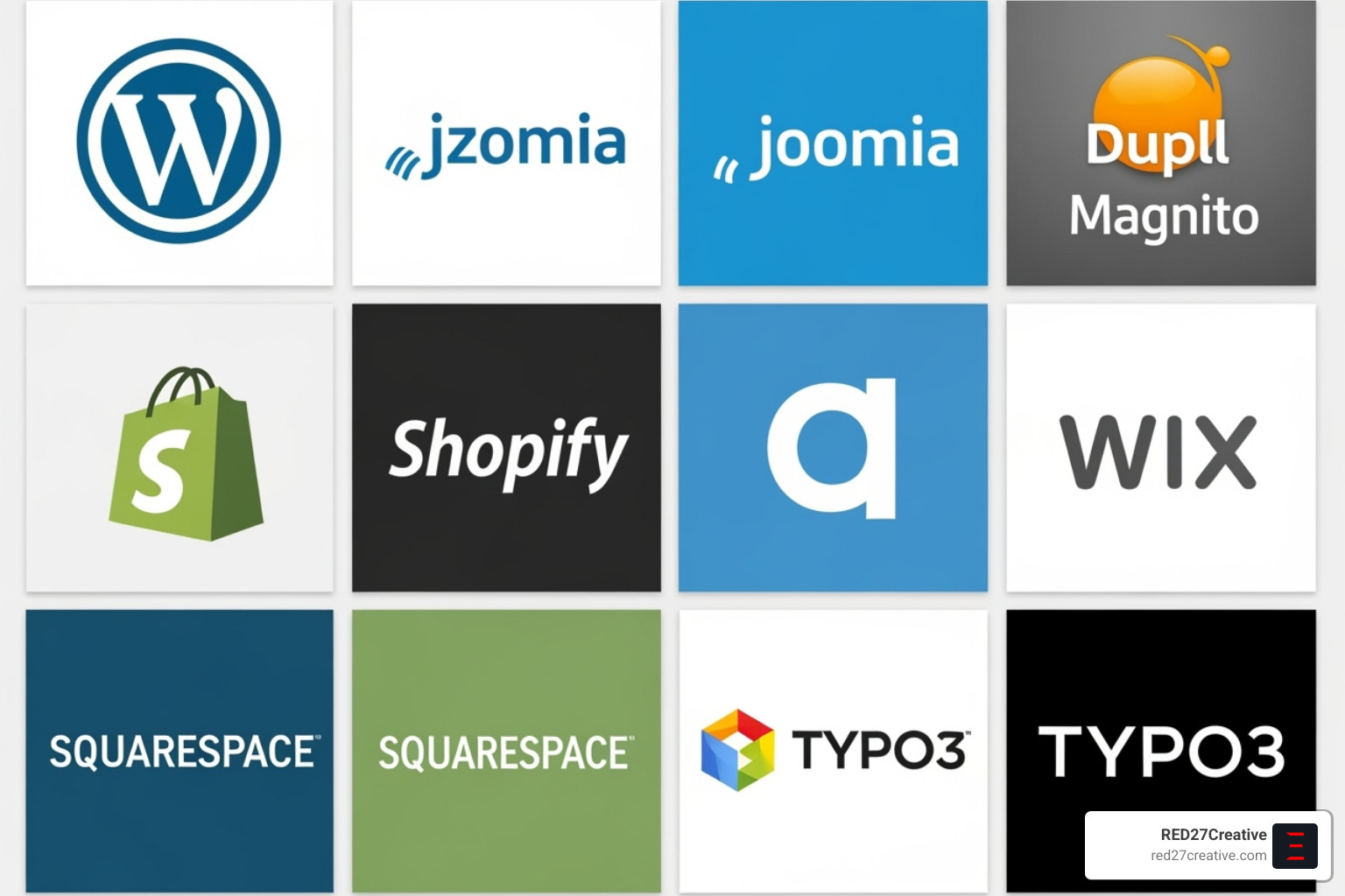 Image showing logos of popular CMS platforms - IT consulting website design Image showing logos of popular CMS platforms - IT consulting website design