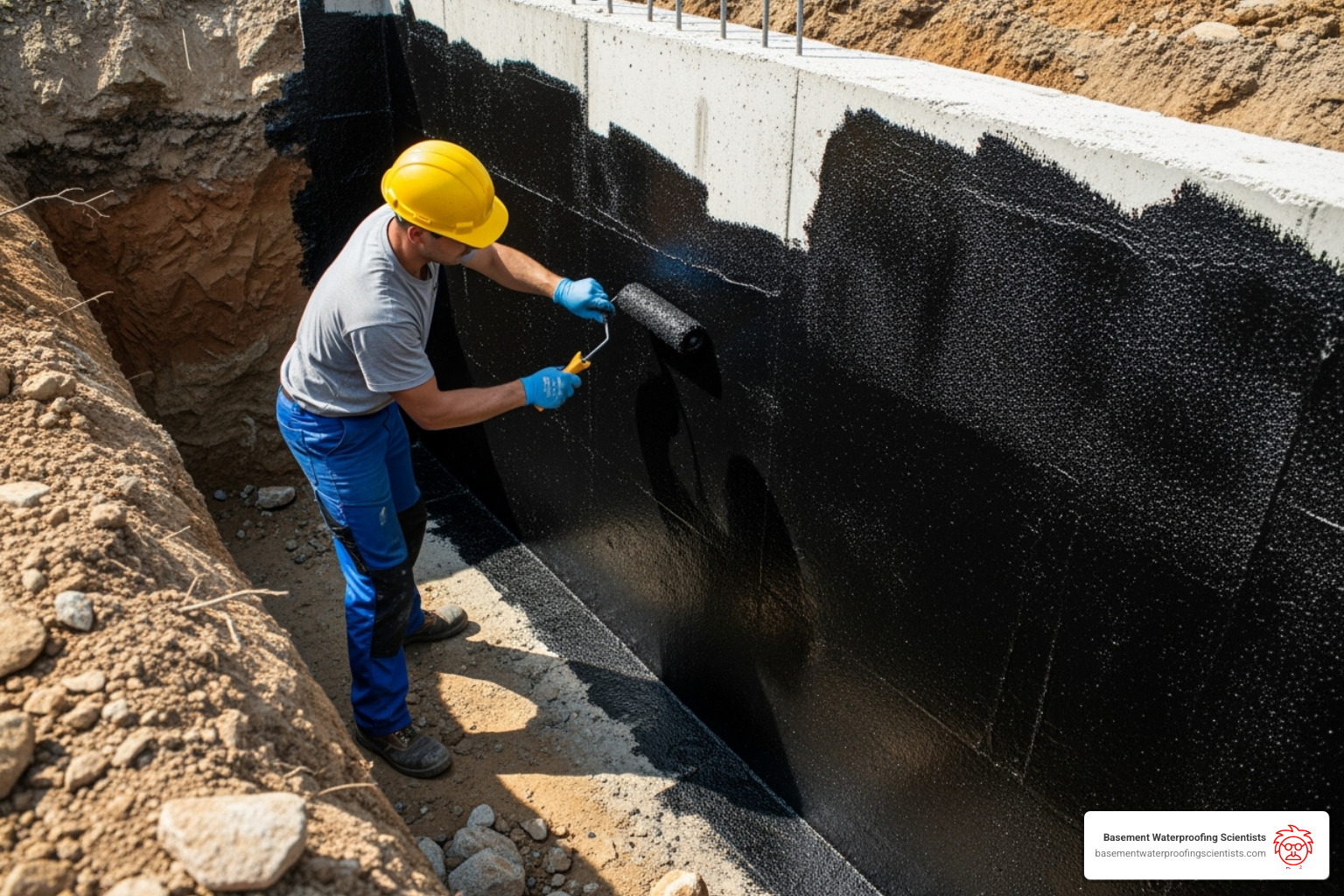 waterproofing membrane application - concrete foundation waterproofing