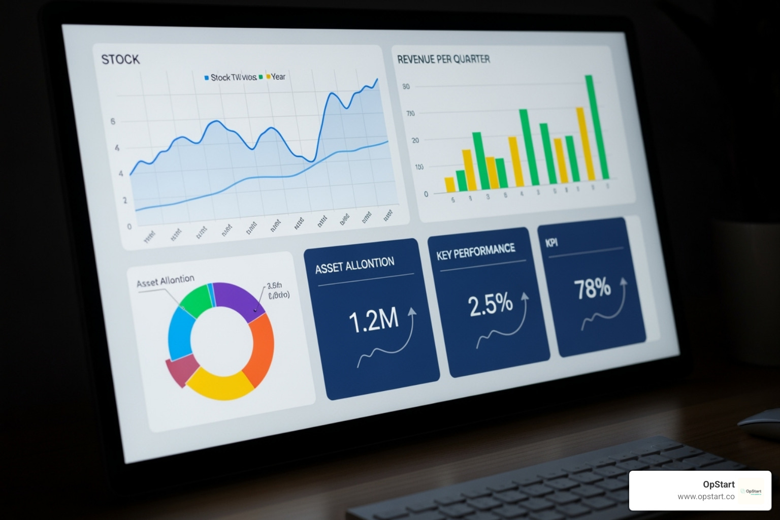 Dashboard showing key financial reports - small business book keeping services