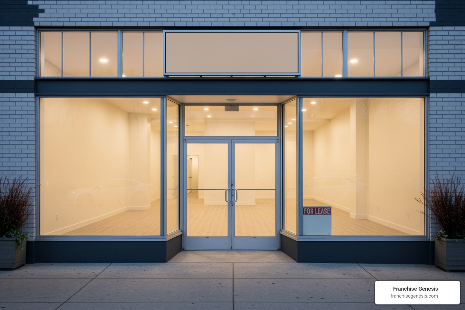 Now Franchising sign in a business window - what is franchise consulting