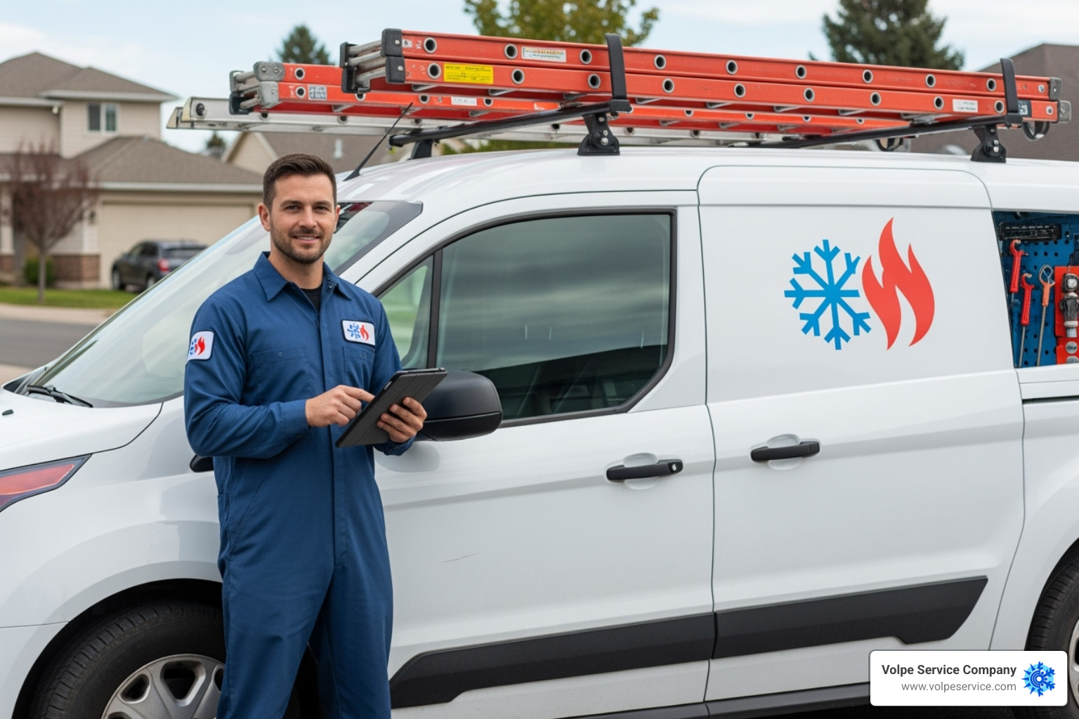 a certified HVAC technician with a van - emergency boiler repair chester county