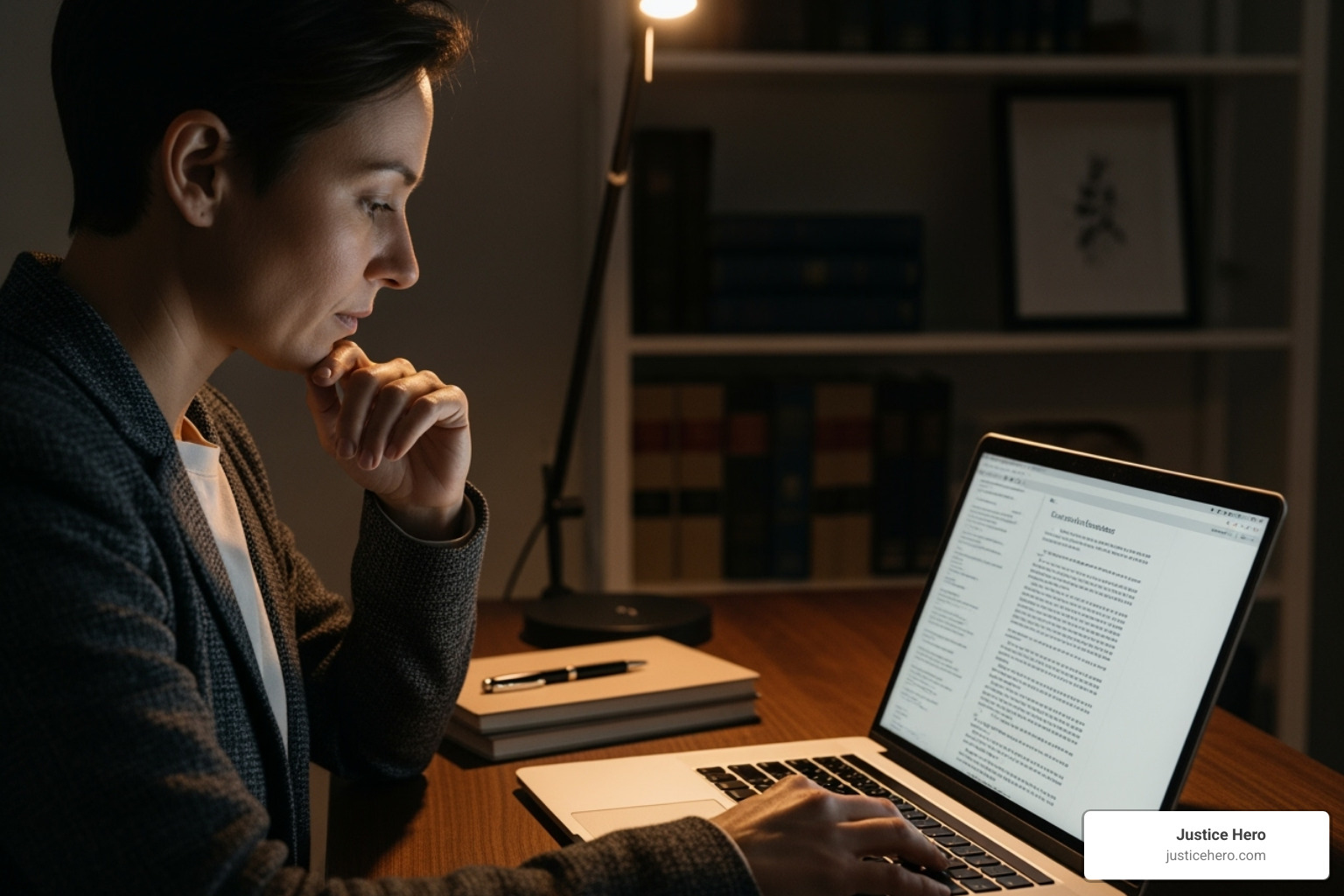person reviewing legal documents on a laptop - firefighting foam lawyers