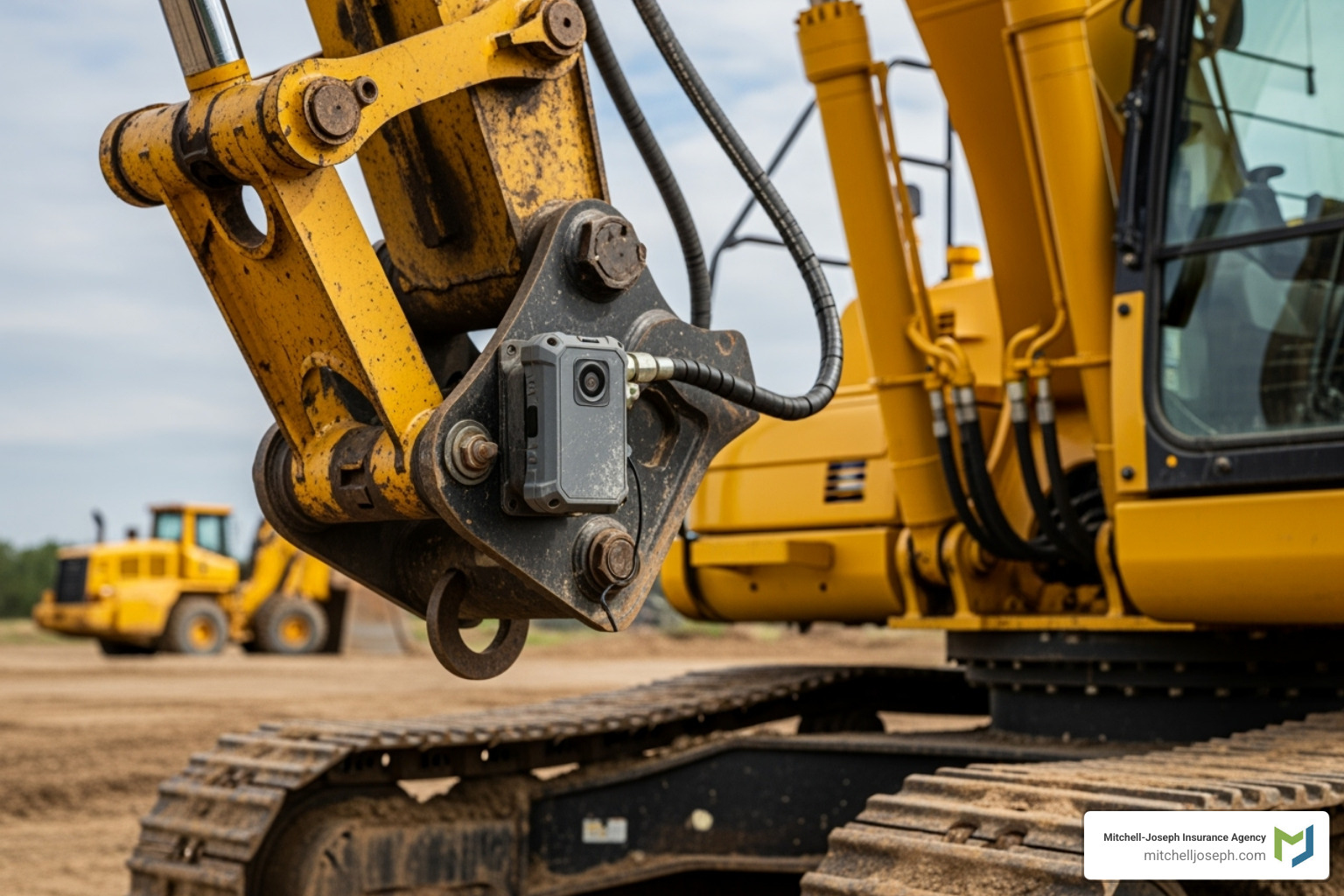 A GPS tracking device installed on a piece of heavy machinery, illustrating advanced theft prevention technology - equipment theft insurance A GPS tracking device installed on a piece of heavy machinery, illustrating advanced theft prevention technology - equipment theft insurance