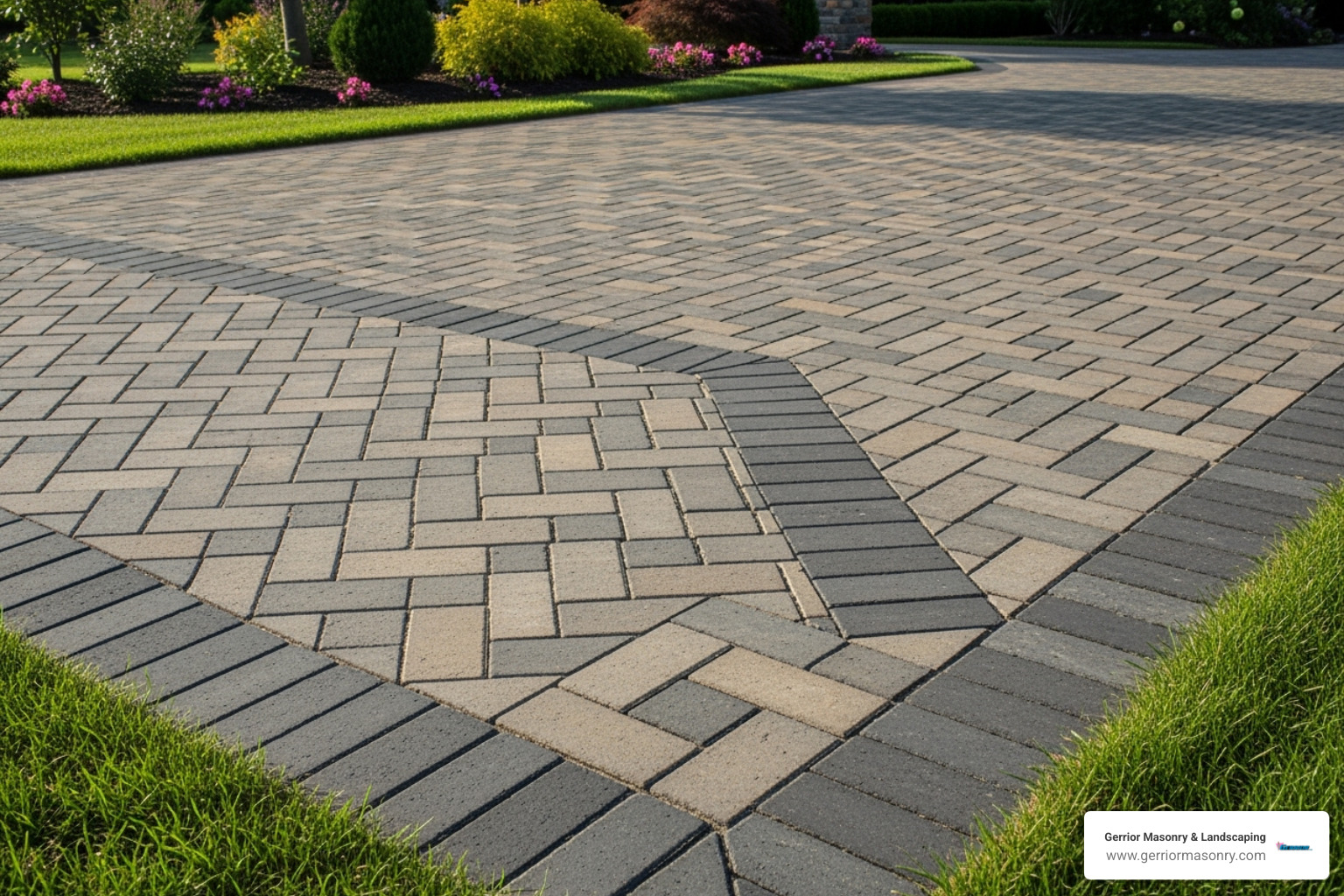 Different paver materials like brick, concrete, and natural stone - durable driveway pavers