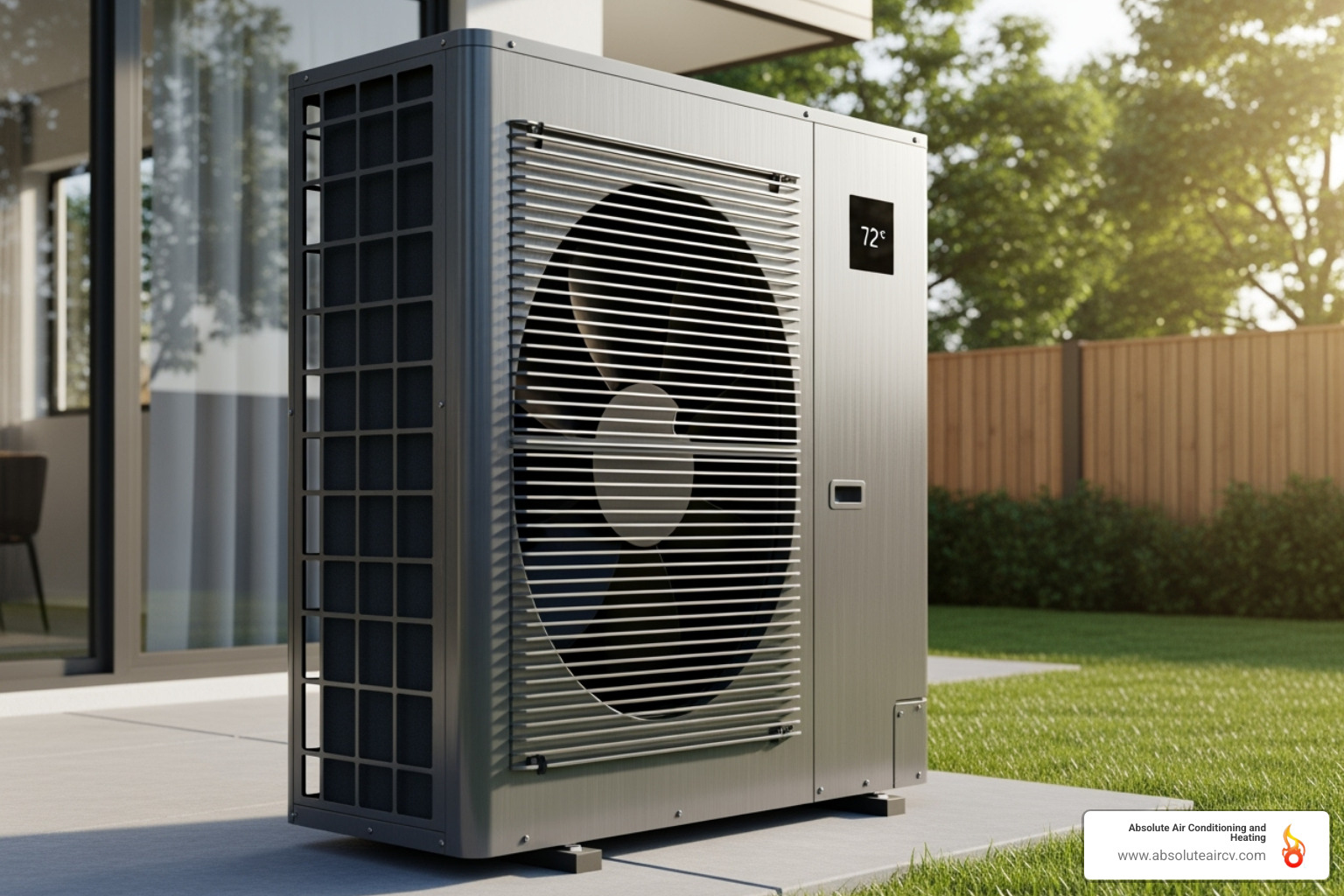 a modern, high-efficiency outdoor heat pump unit - HVAC system upgrades