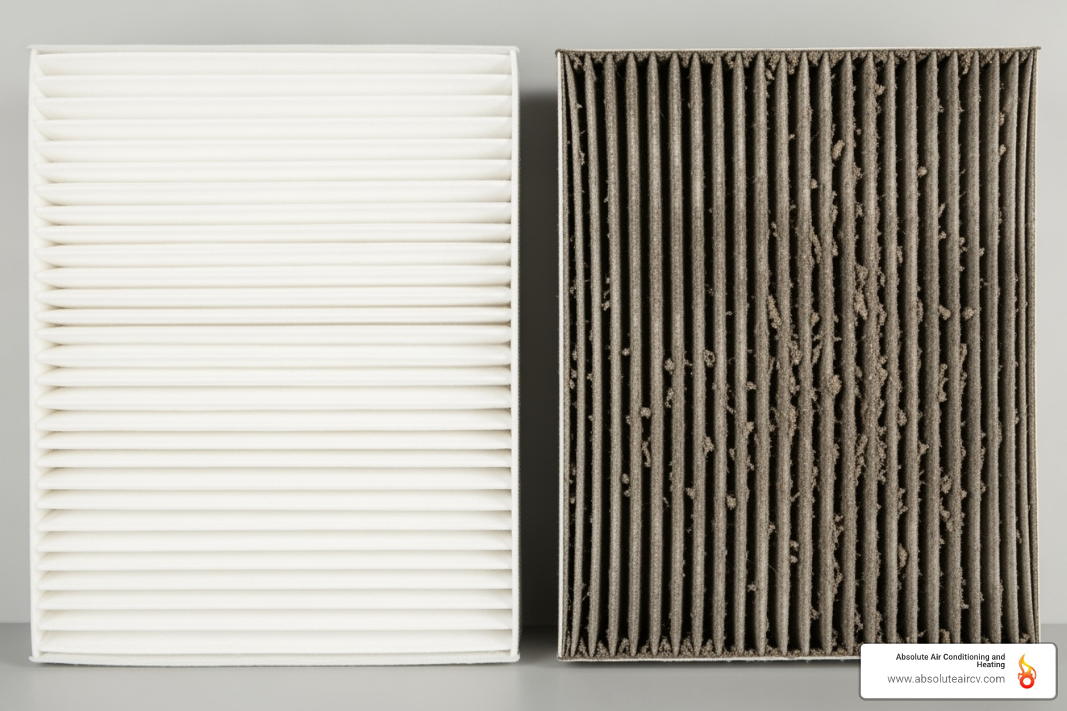 comparing a clean and a dirty furnace filter - Heating system troubleshooting comparing a clean and a dirty furnace filter - Heating system troubleshooting