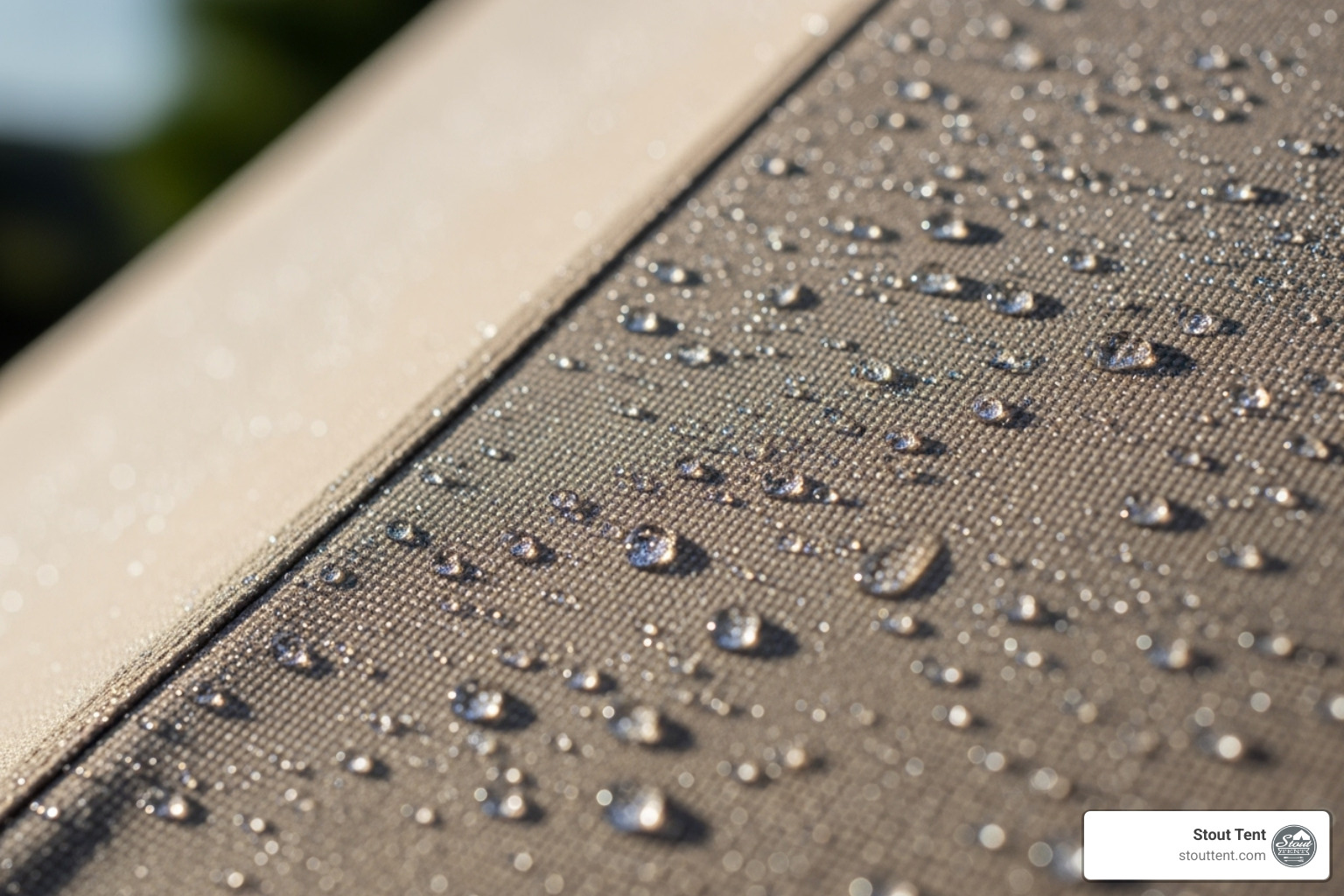 Water beading on a perfectly seasoned canvas tent - Canvas tent waterproofing