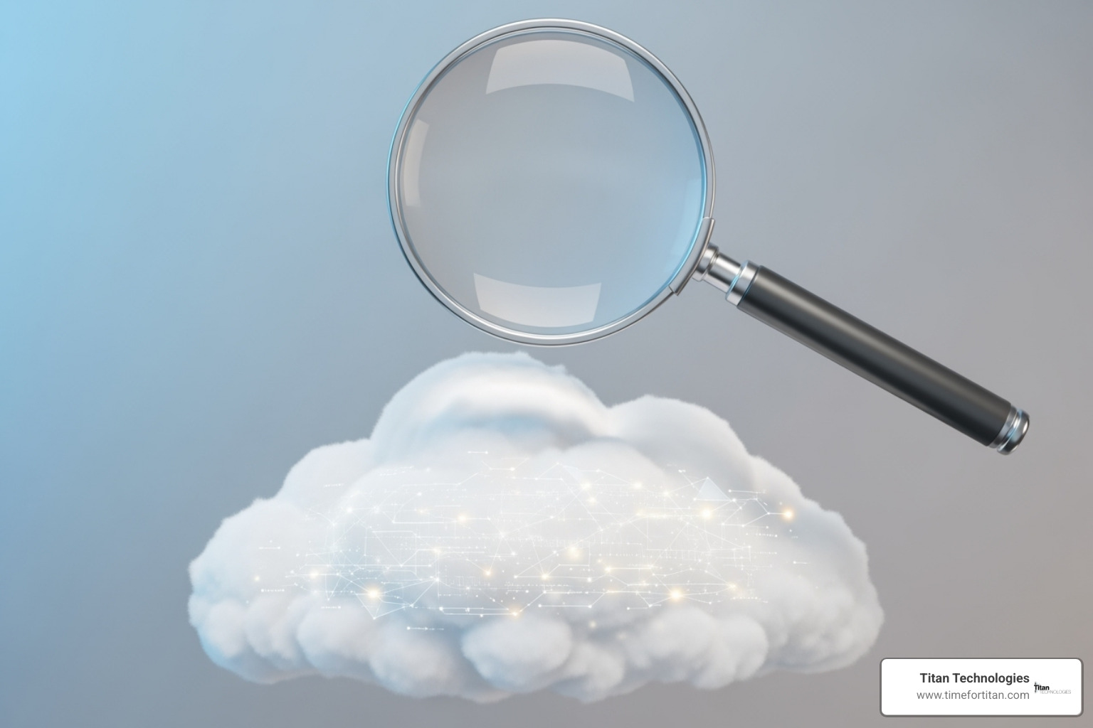 magnifying glass over a cloud icon - Cloud backup solutions magnifying glass over a cloud icon - Cloud backup solutions