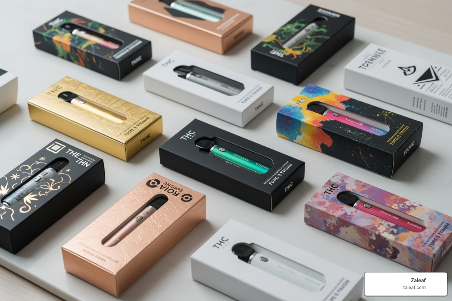 Zaleaf's beautifully packaged THC pens - thc pens