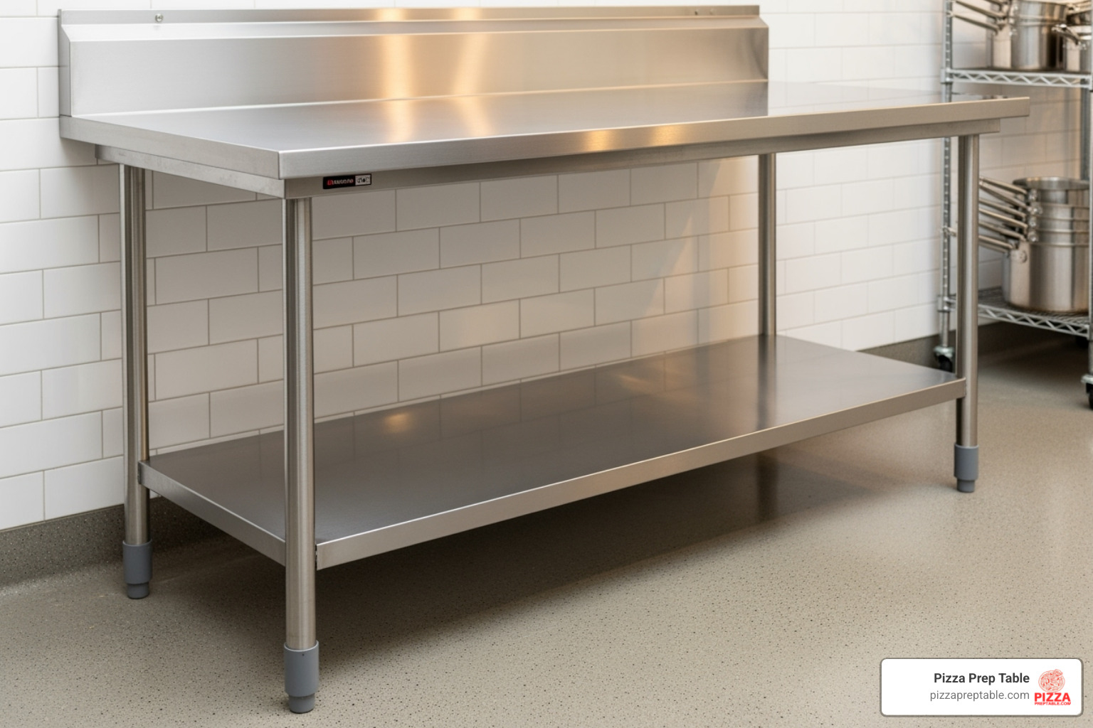 Regency table in a clean kitchen setting - small prep table Regency table in a clean kitchen setting - small prep table