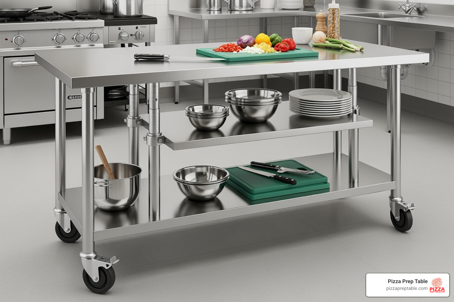 prep table with wheels and adjustable undershelf - small prep table prep table with wheels and adjustable undershelf - small prep table