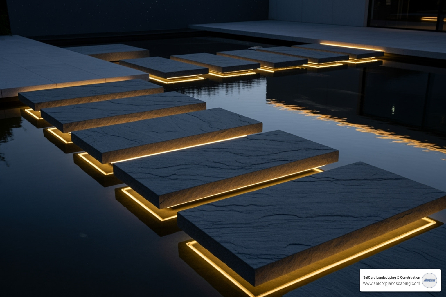 modern floating stone steps with ambient lighting - patio steps stone modern floating stone steps with ambient lighting - patio steps stone