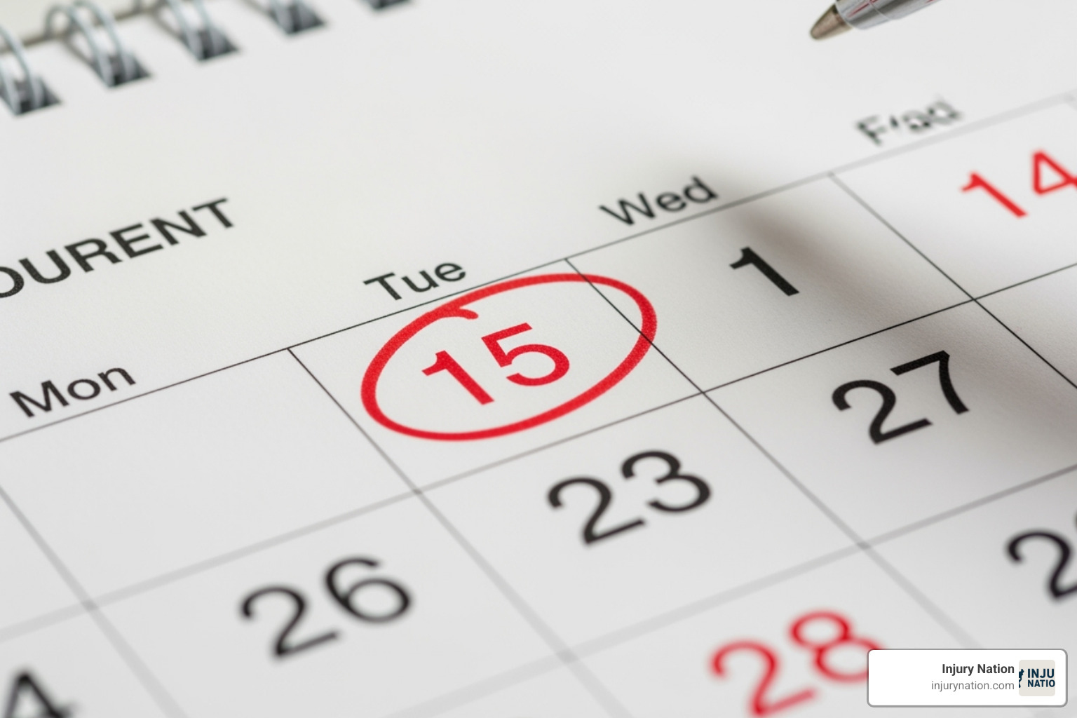 calendar with a deadline circled in red - disability insurance claims attorneys