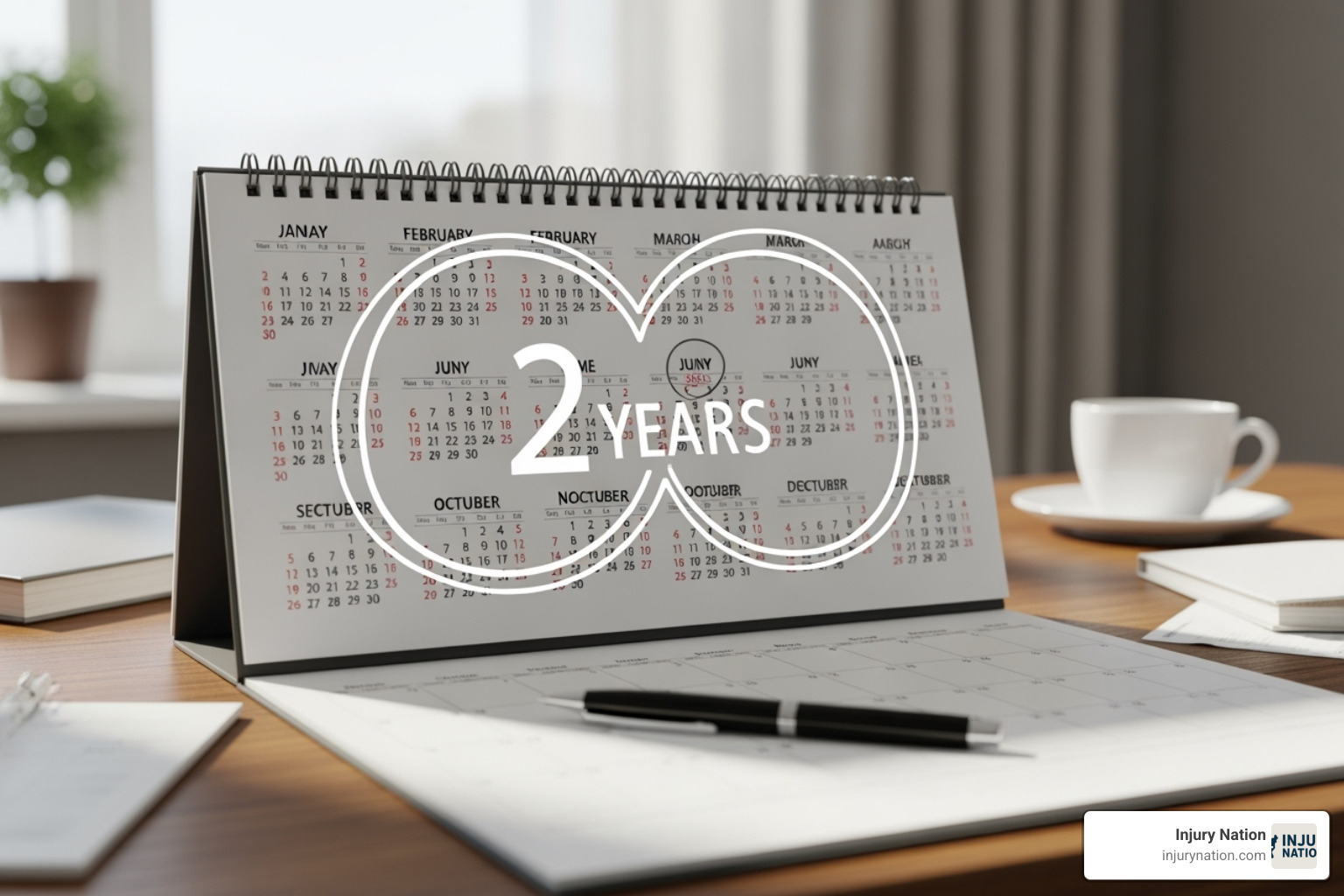 a calendar with a two-year period highlighted - wrongful death law suit