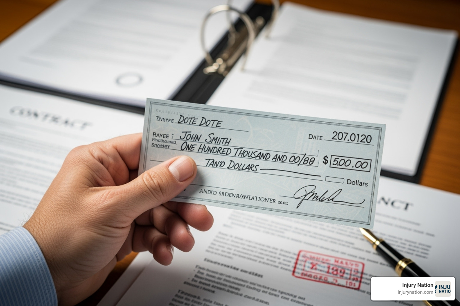 Settlement check or legal document - las vegas nevada car accident lawyers Settlement check or legal document - las vegas nevada car accident lawyers