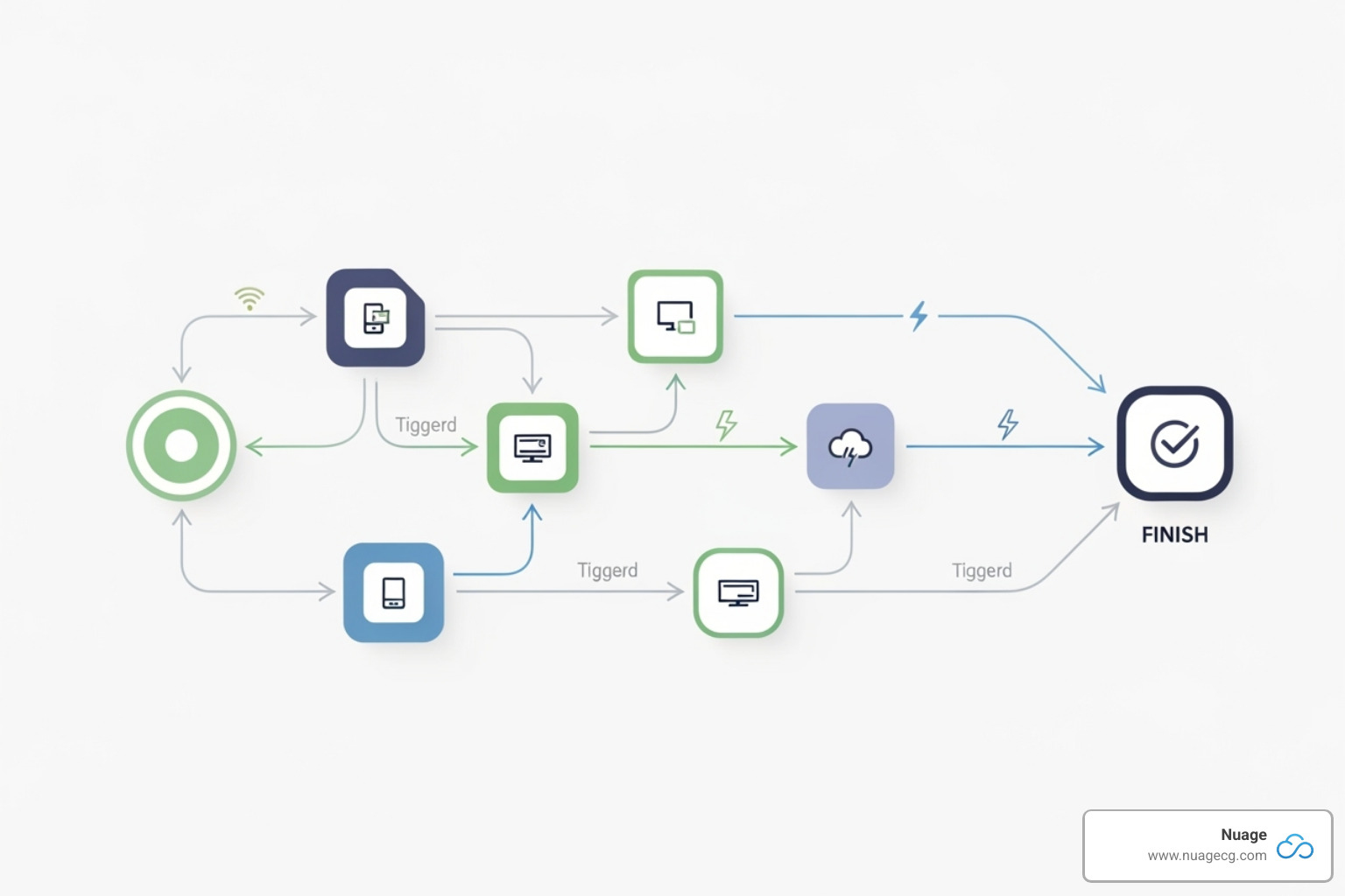 Flowchart illustrating an integration workflow: Opportunity Closed-Won in Salesforce triggers Create Sales Order in NetSuite, which then triggers Inventory Check in NetSuite, leading to Order Confirmation in Salesforce - netsuite salesforce automation