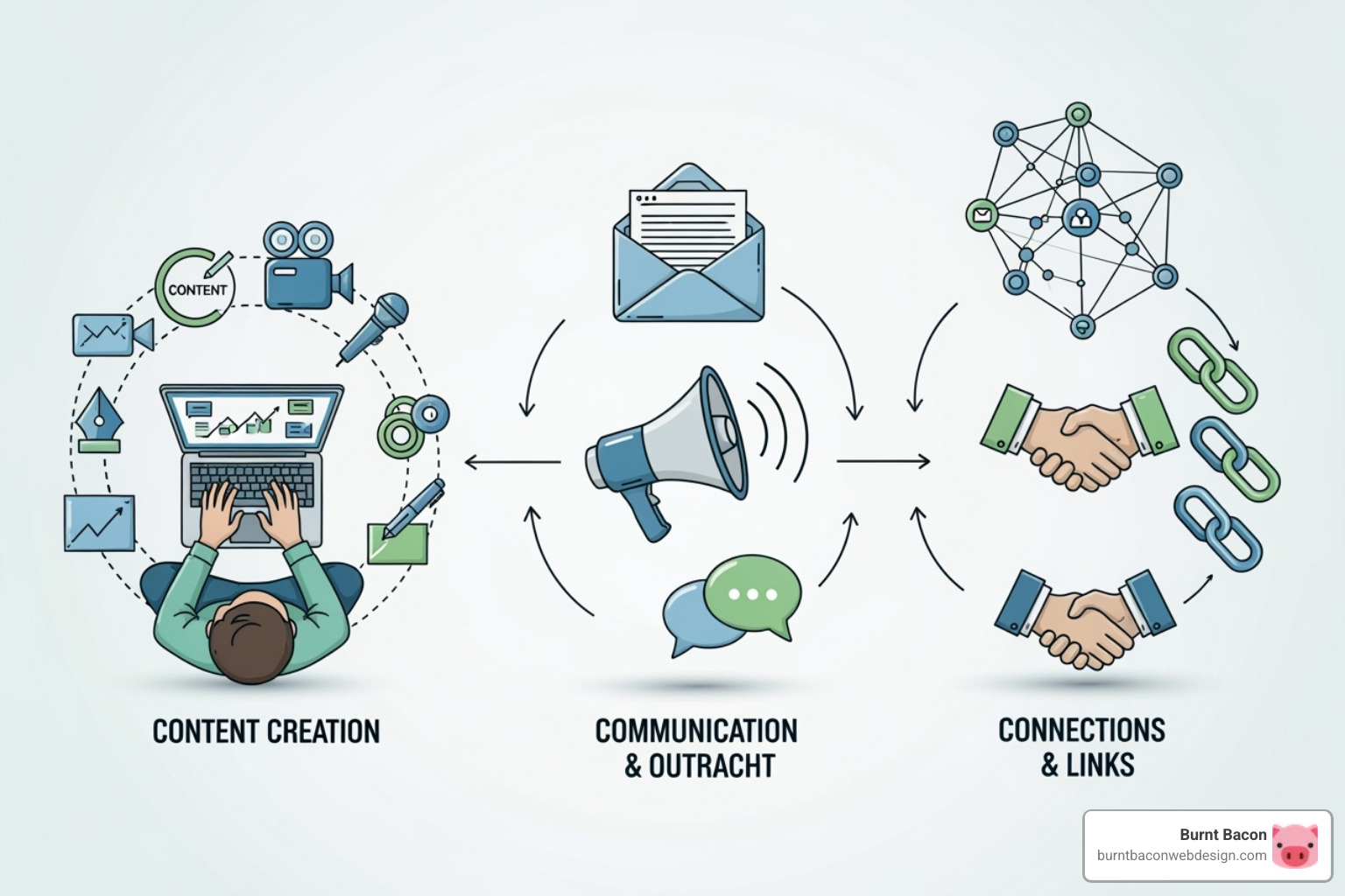 flowchart showing the link building process from content creation to outreach to link acquisition - link building strategy utah flowchart showing the link building process from content creation to outreach to link acquisition - link building strategy utah