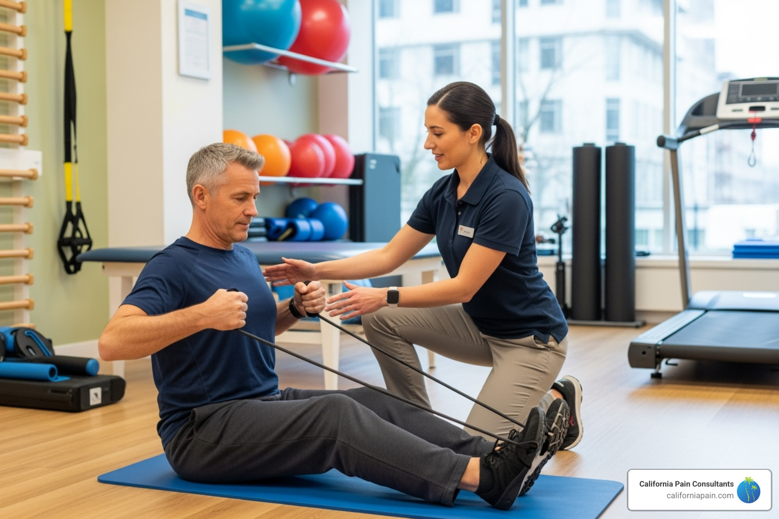 Patient receiving physical therapy - back pain diagnosis Patient receiving physical therapy - back pain diagnosis