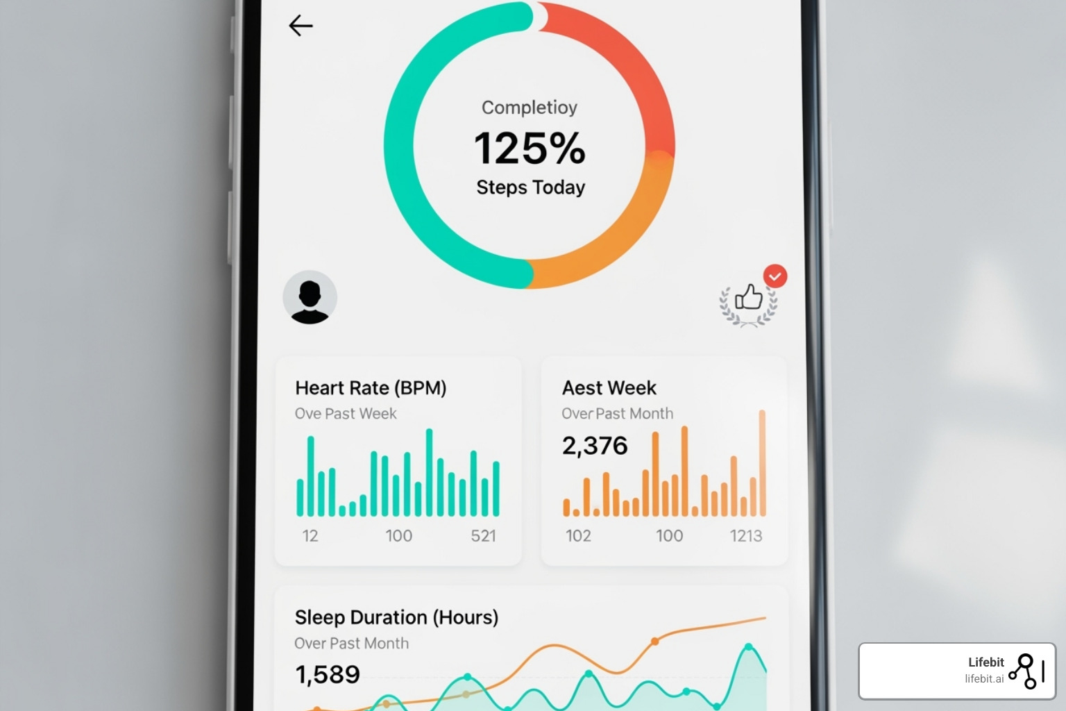 A smartphone screen displaying a personalized health notification with custom advice and an encouraging message - AI for population health