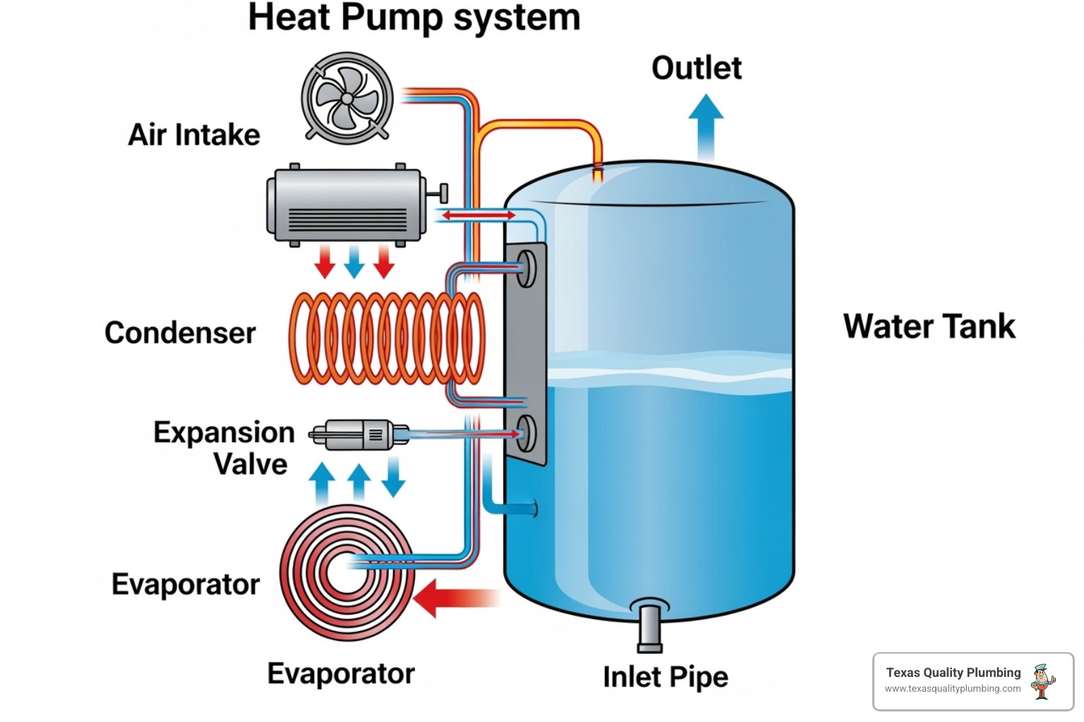 diagram of how a heat pump water heater works - hot water heater upgrade